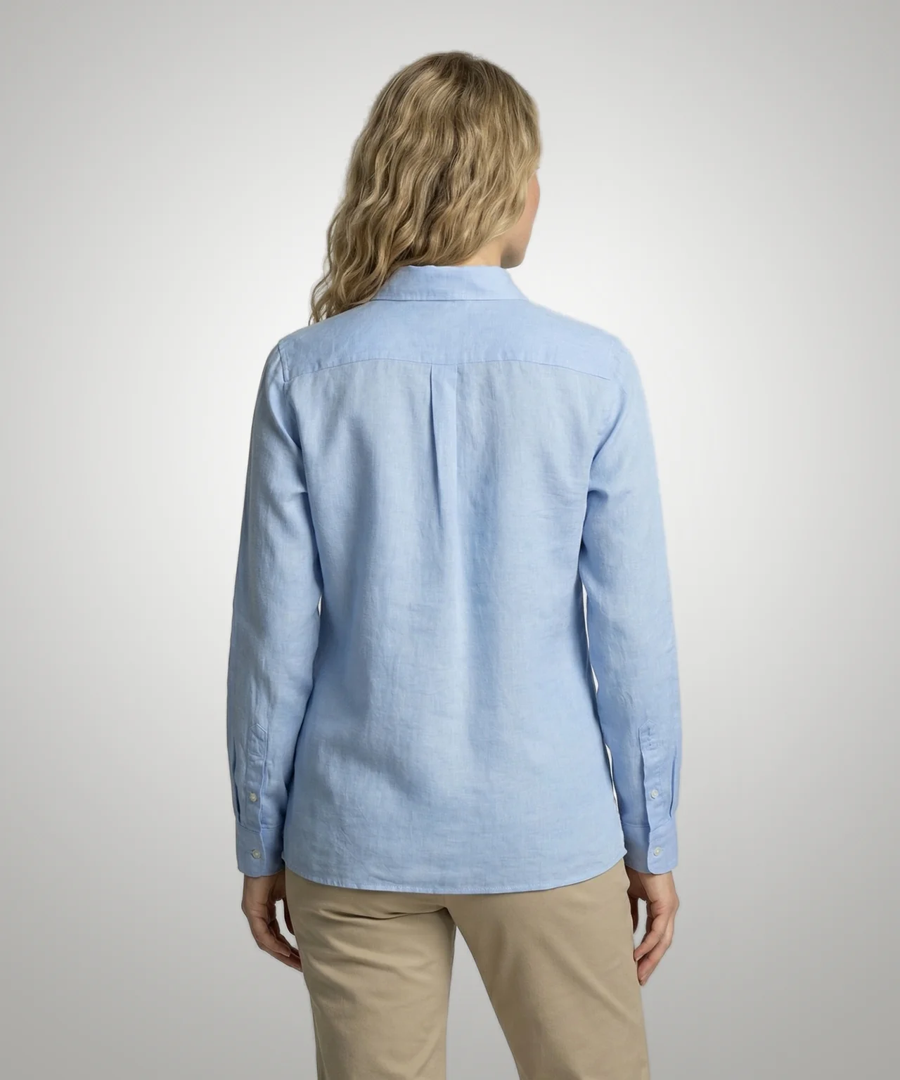 Cotton Linen Blouse | Light Blue - Image 3