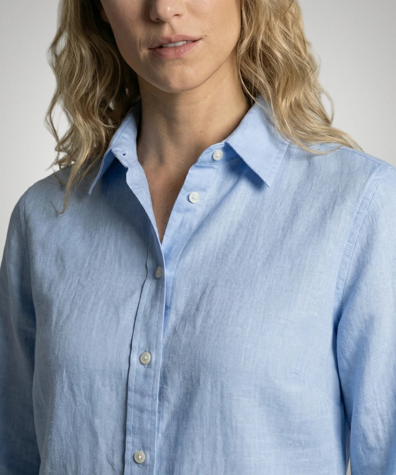 Cotton Linen Blouse | Light Blue - Image 5