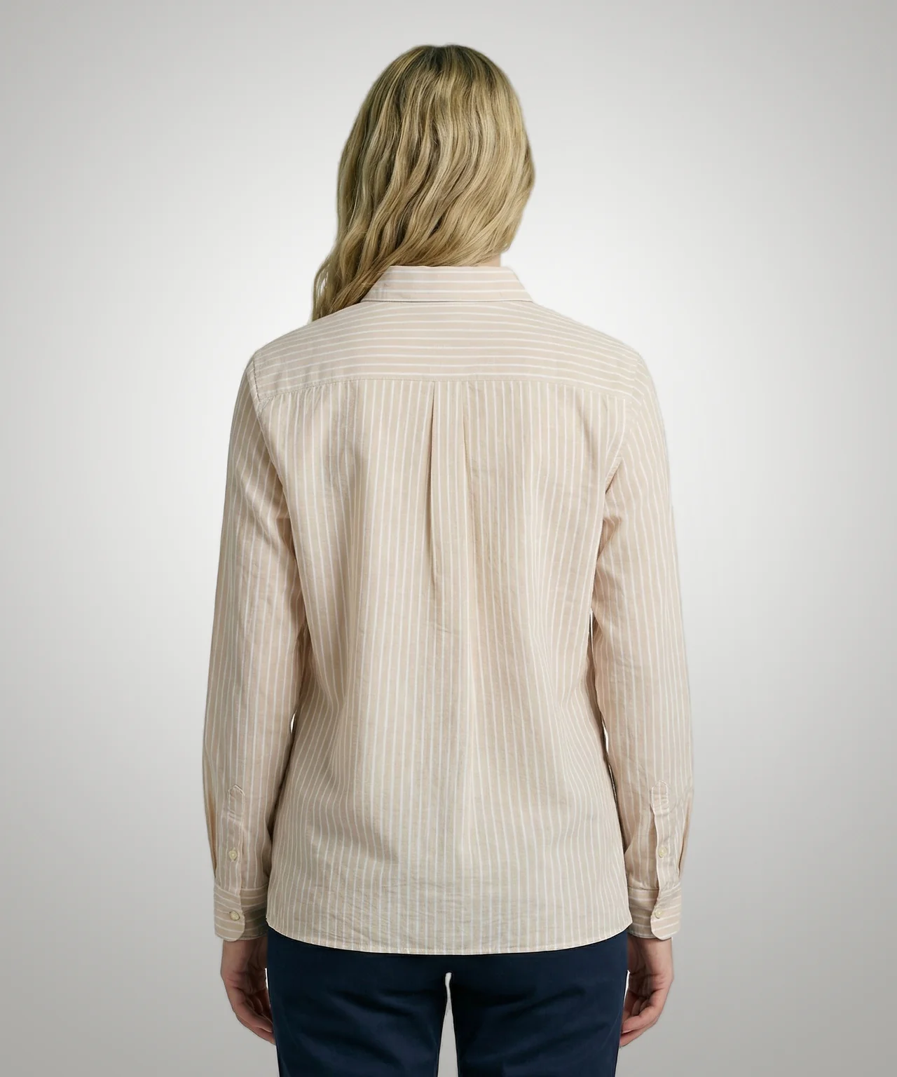 Blouse Cotton Linen Stripe | Ecru - Image 3