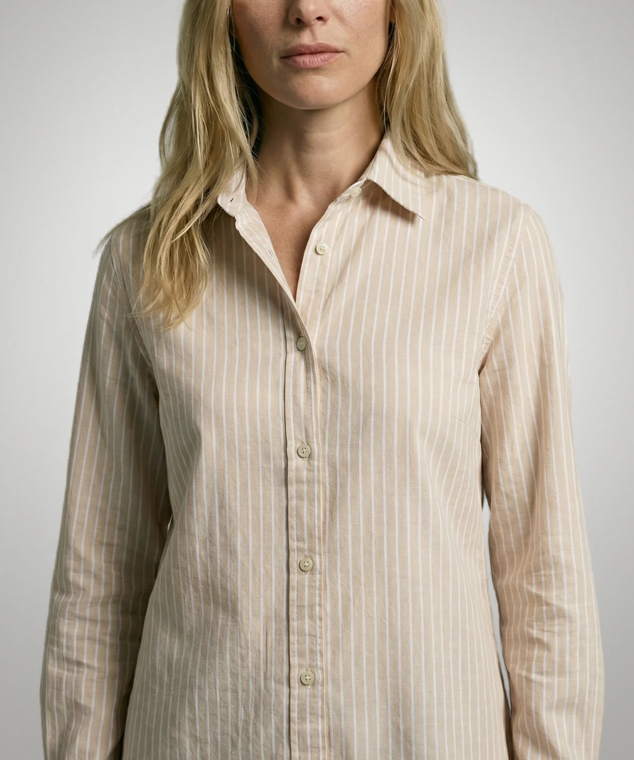 Blouse Cotton Linen Stripe | Ecru - Image 5