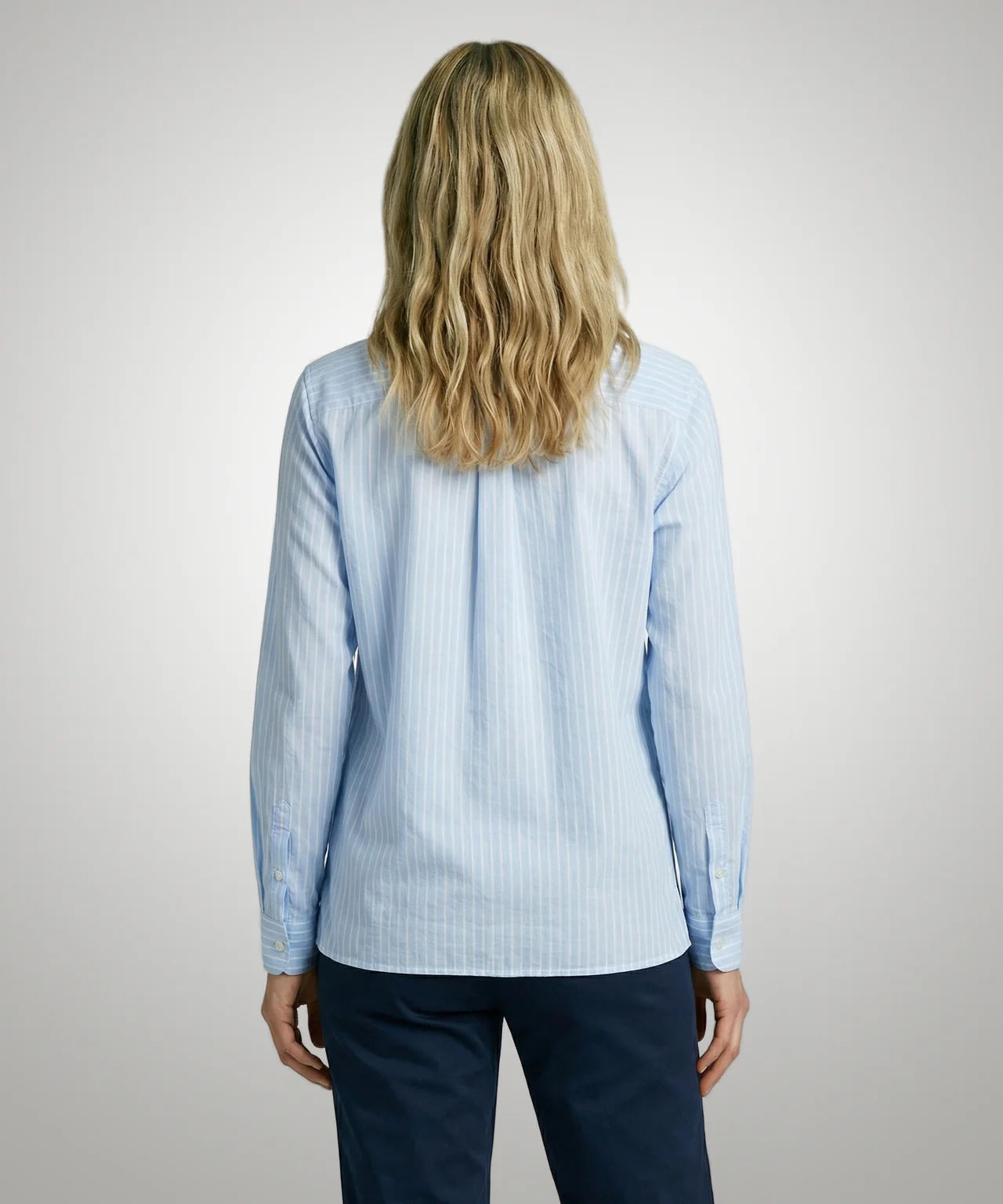 Cotton Linen Stripe Blouse | Light Blue - Image 3