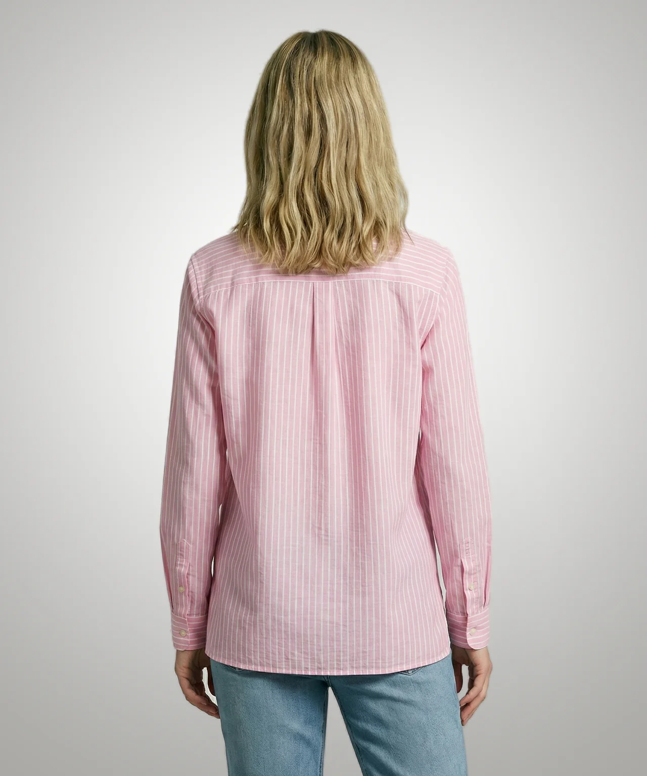 Blouse Cotton Linen Stripe | Light Pink - Image 3