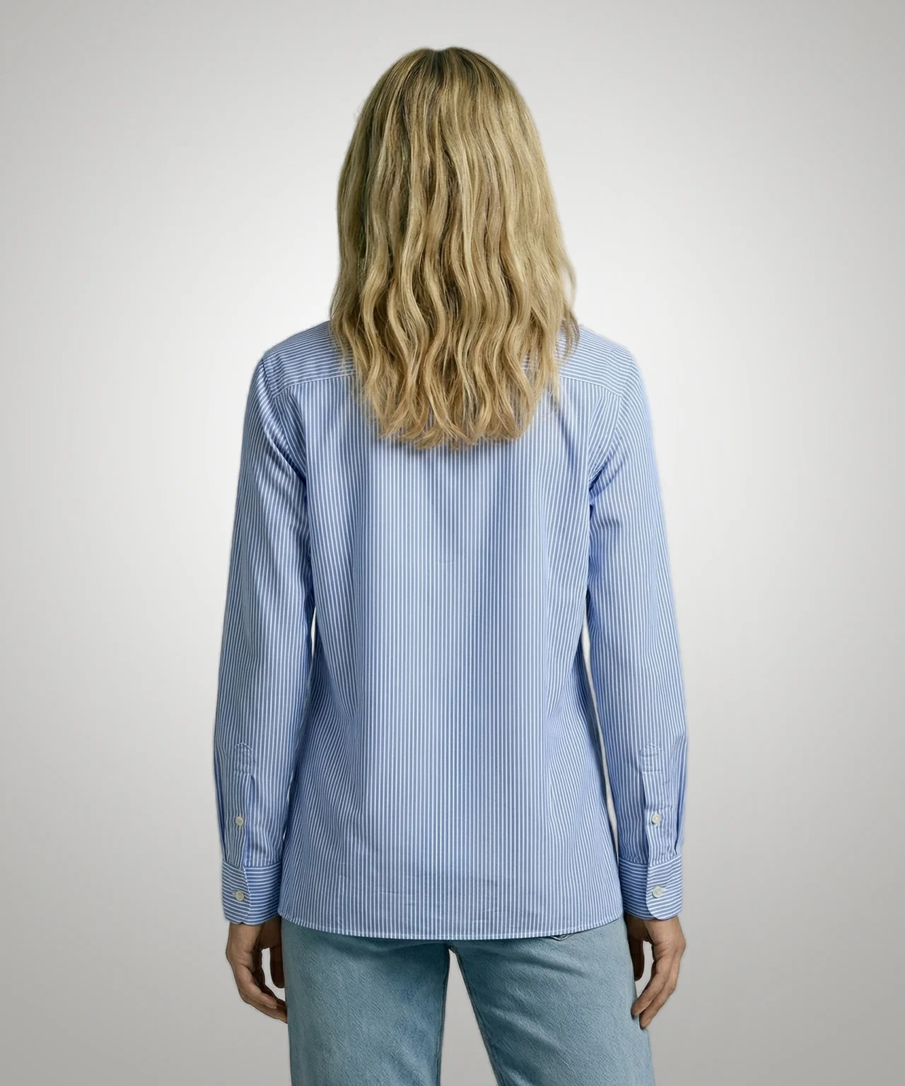 Blouse Poplin Stripe | Light Blue - Image 3