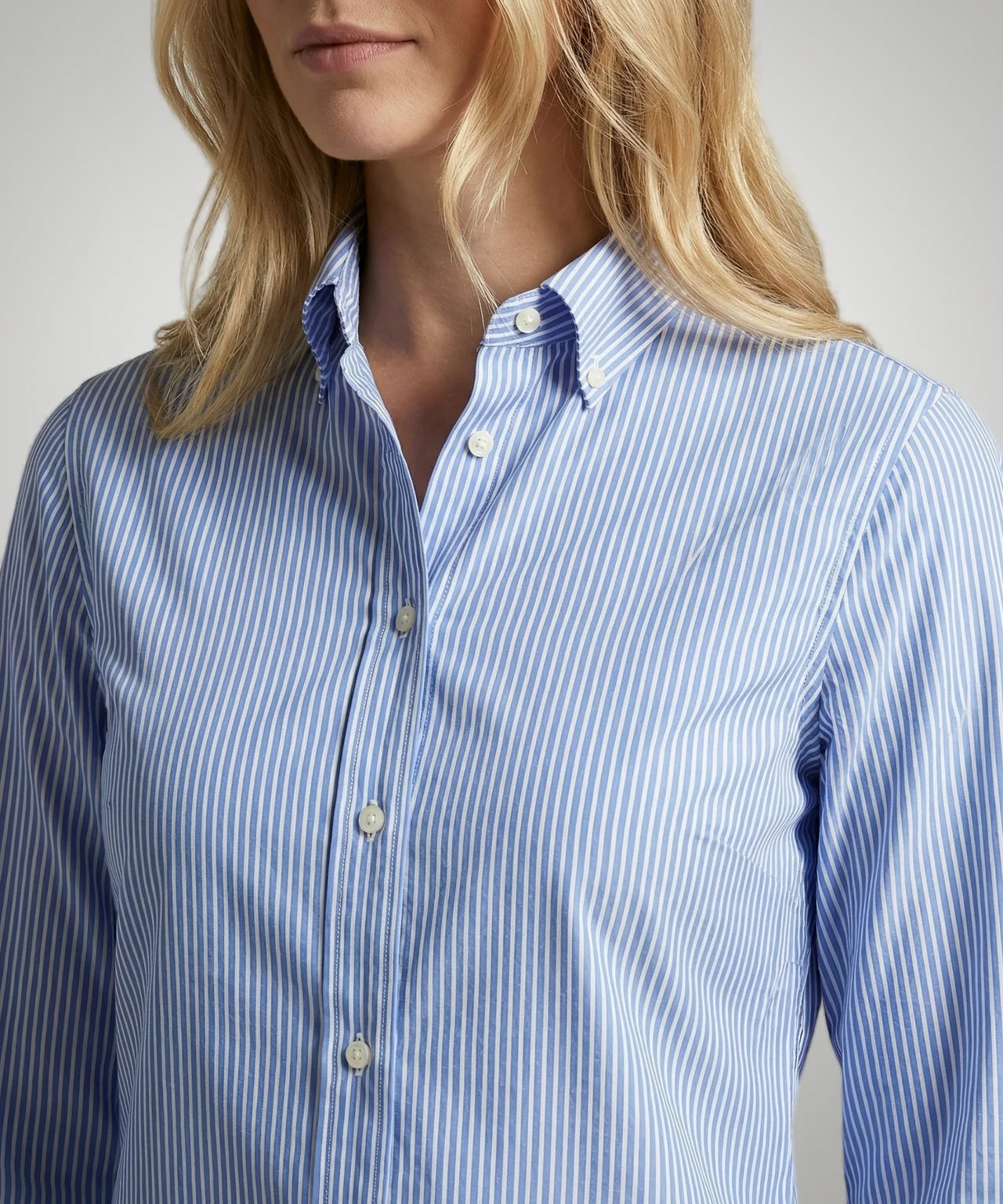 Blouse Poplin Stripe | Light Blue - Image 5