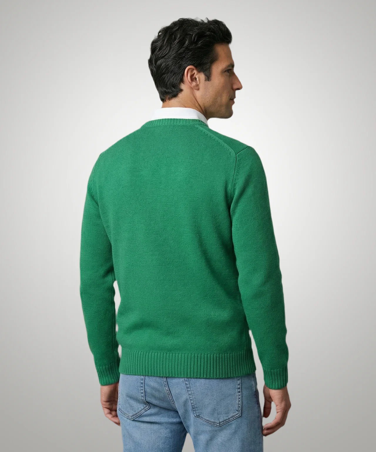 Cotton Crew Neck Sweater | Green - Image 3