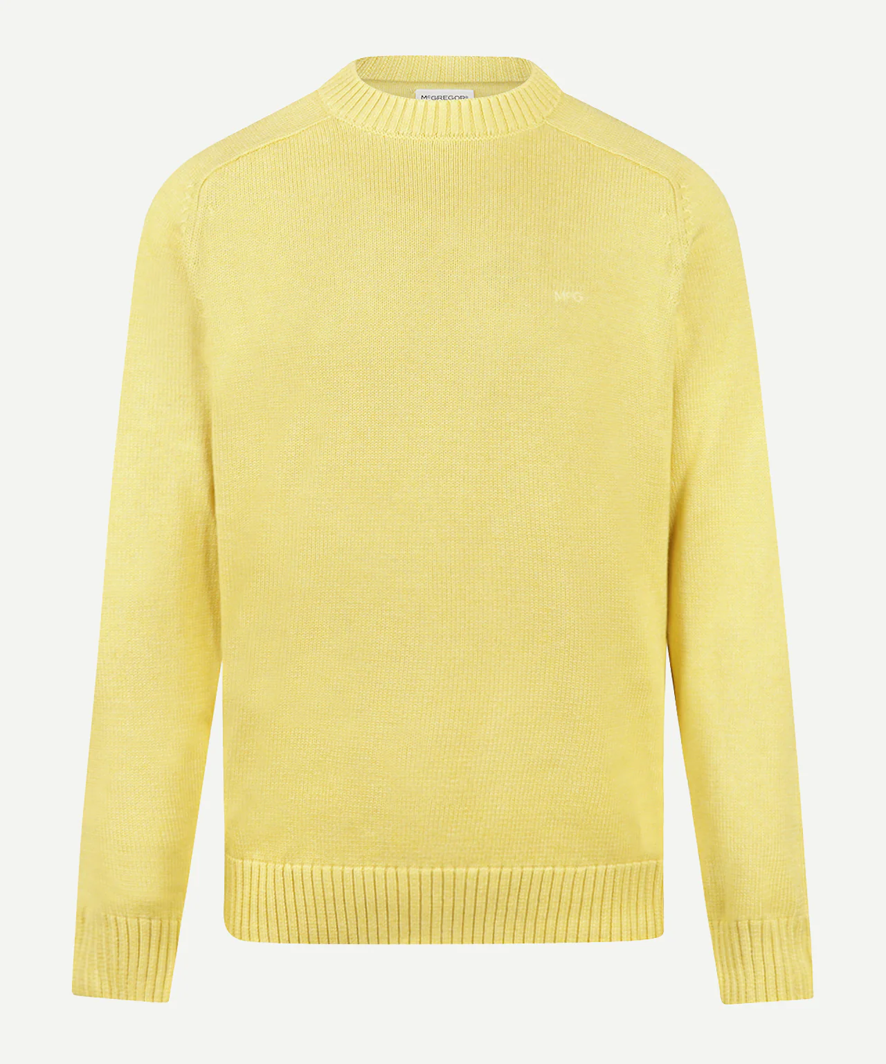 Cotton Crew Neck Sweater | Light Yellow - Image 2
