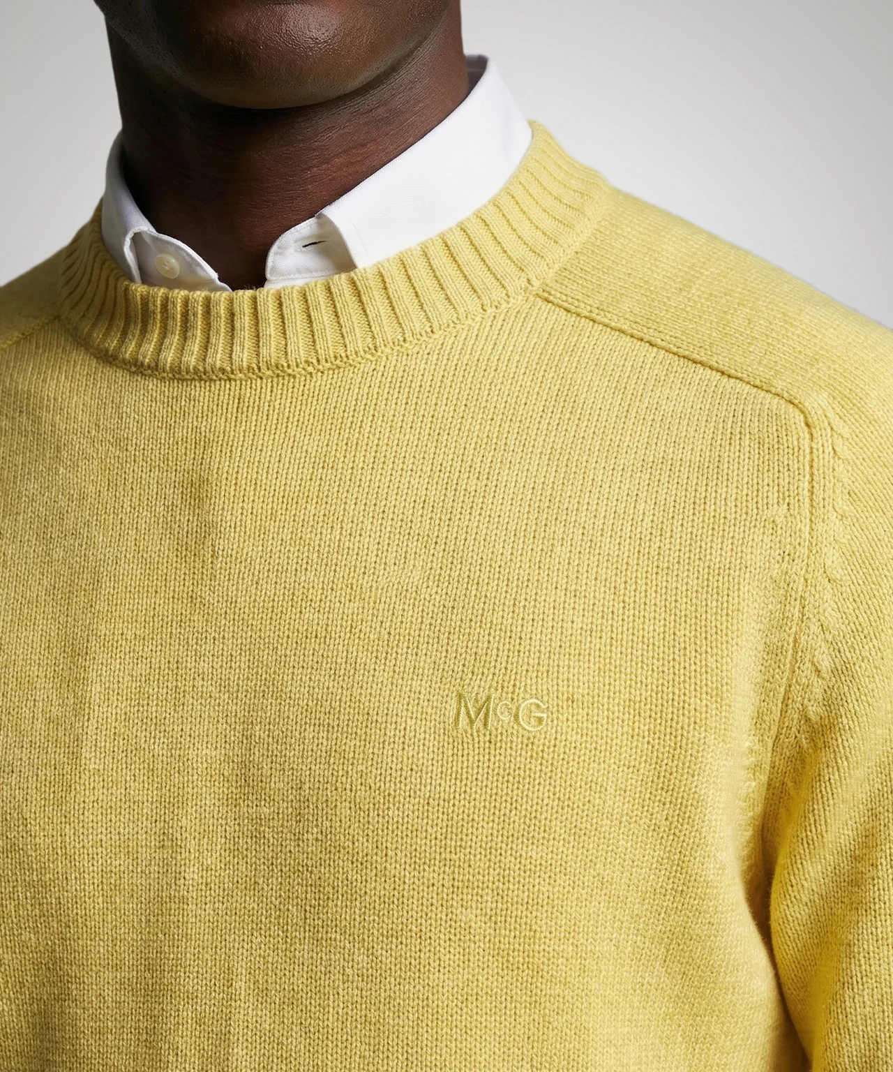Cotton Crew Neck Sweater | Light Yellow - Image 5