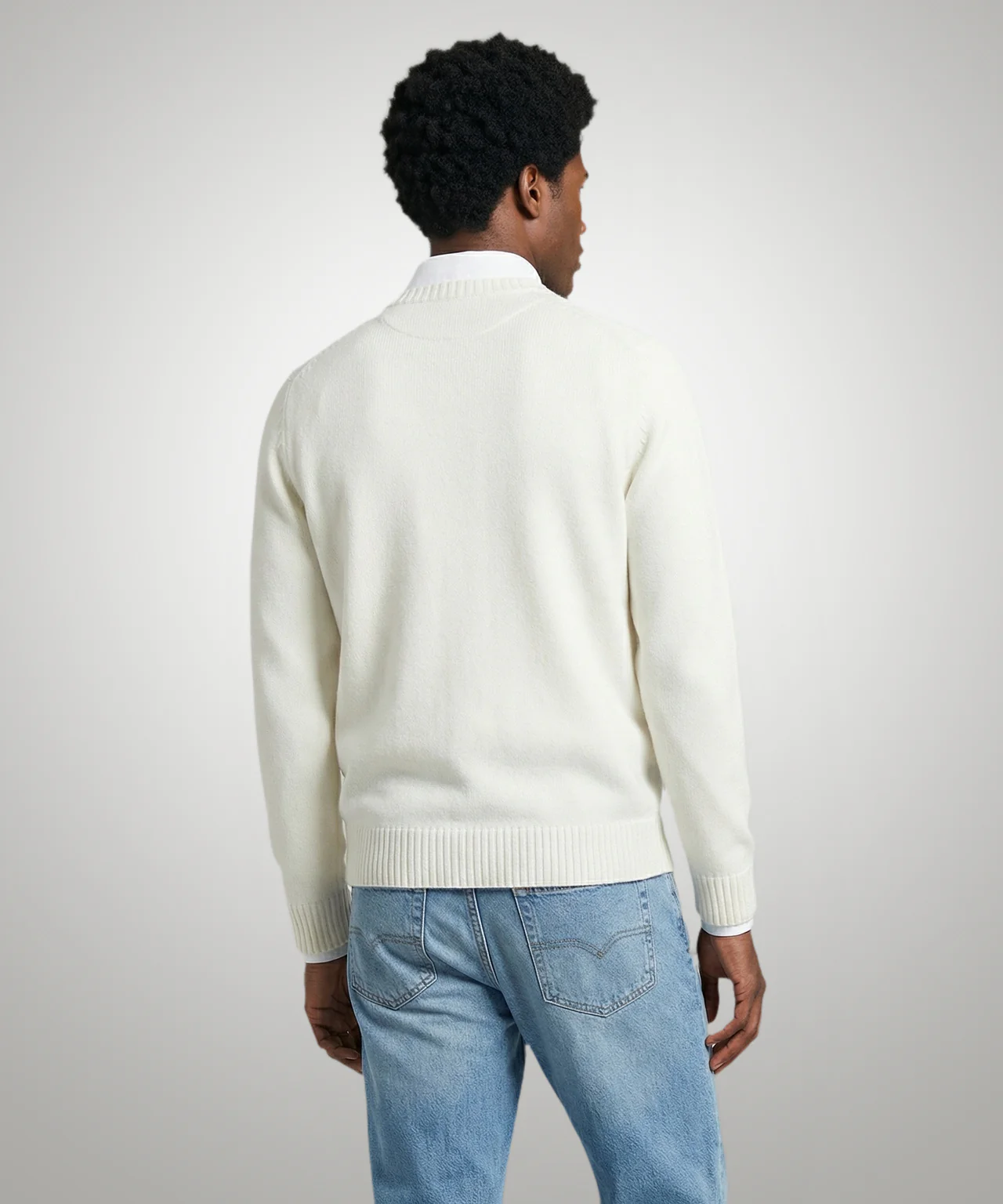 Cotton Crew Neck Sweater | Off White - Image 3