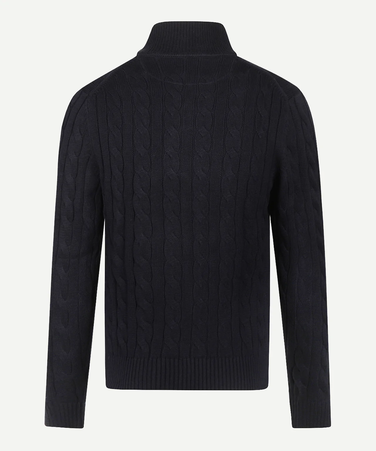Half-Zip Cable Knit Sweater Cotton | Navy - Image 4