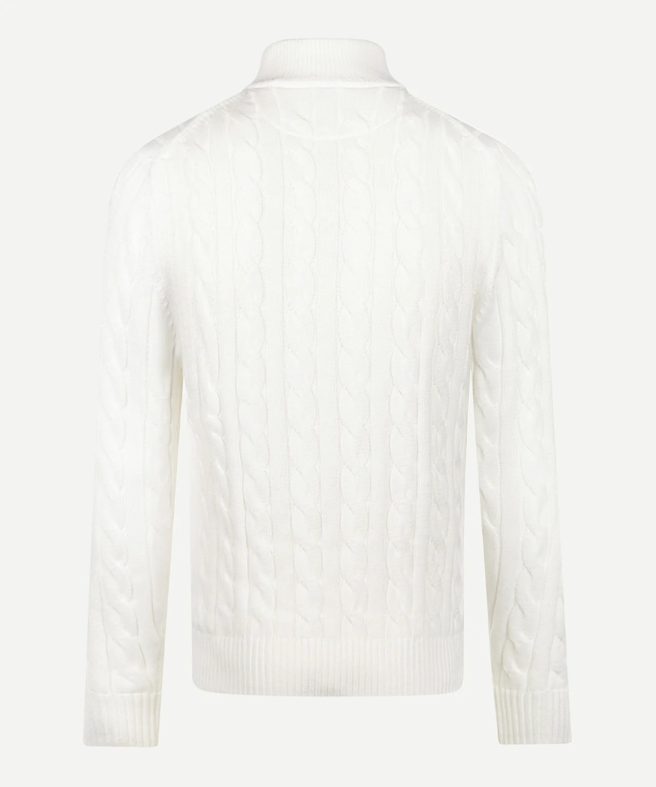 Half-Zip Cable Knit Sweater Cotton | Off White - Image 4