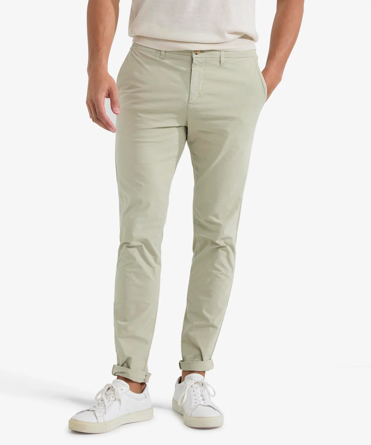 Chino Poplin Modern Fit | Light Olive - Image 2