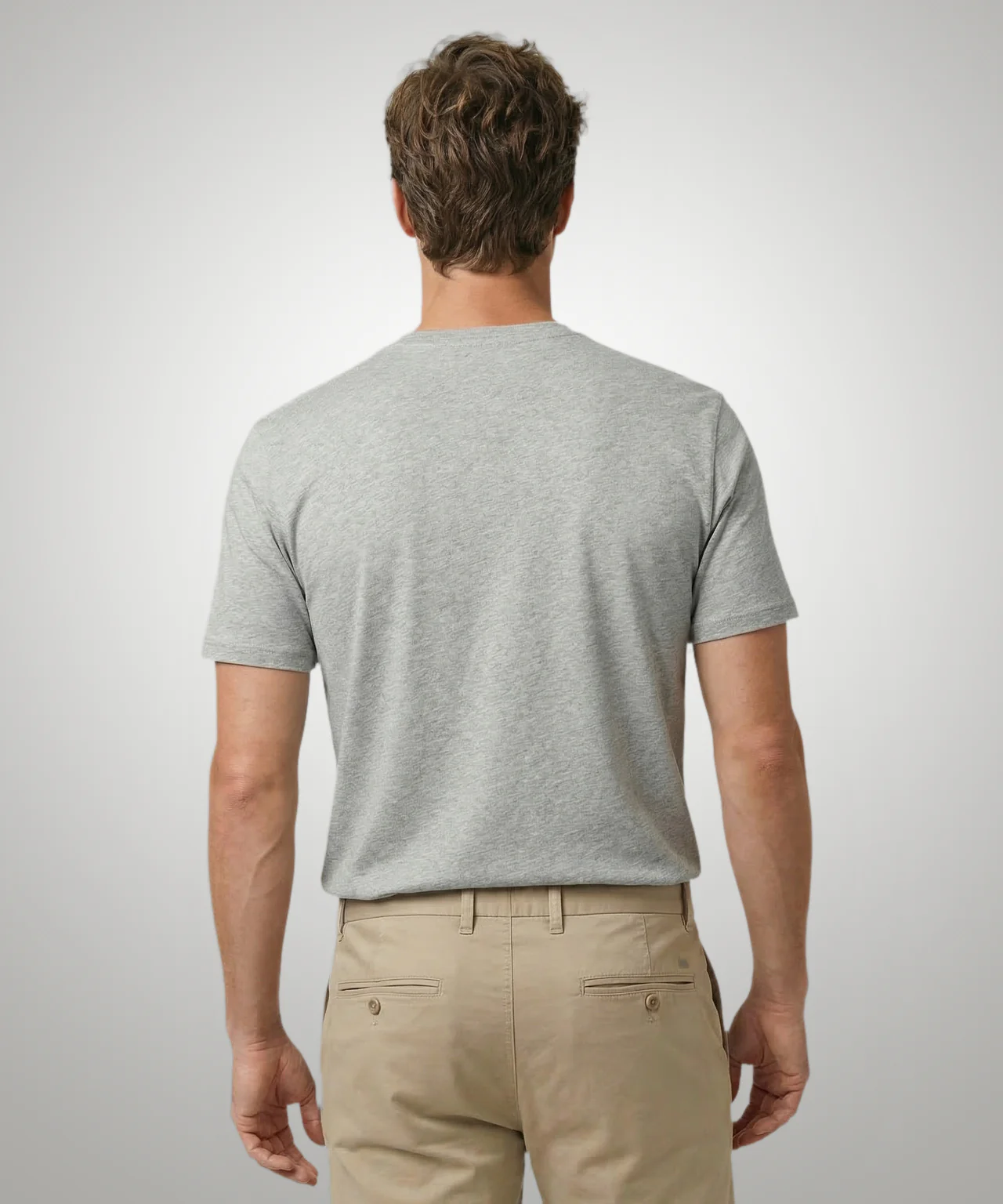 Essential MCG Embr T-Shirt | Medium Gray Melange - Image 3