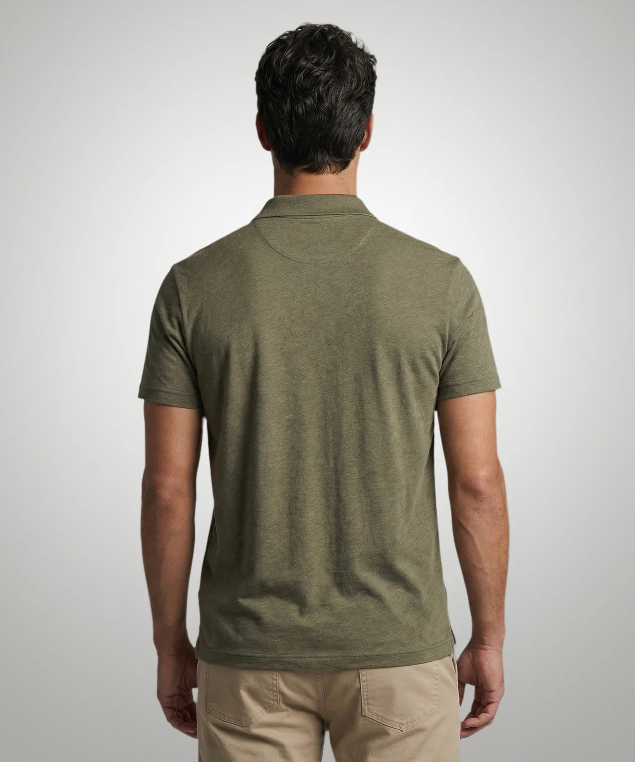 Jersey Polo Melange | Light Olive - Image 3