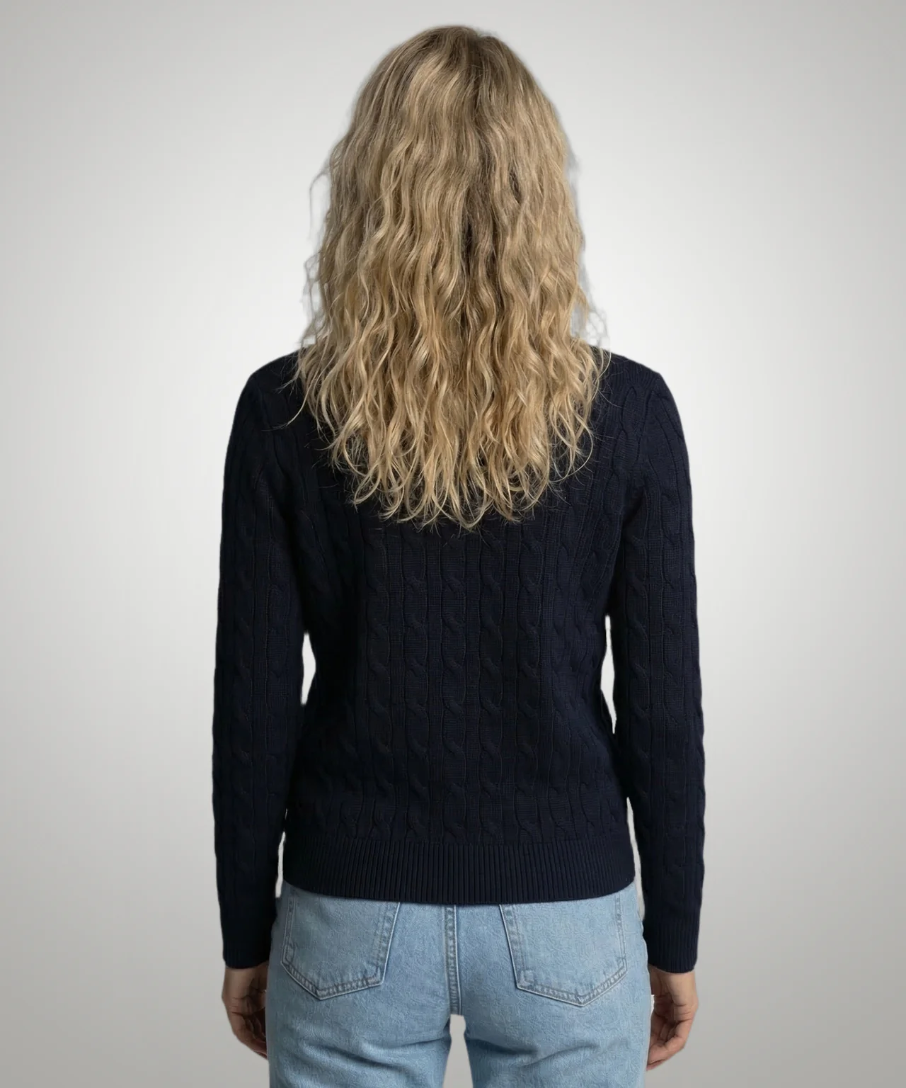 Cardigan Cable Knit Cotton-Cashmere | Navy - Image 3