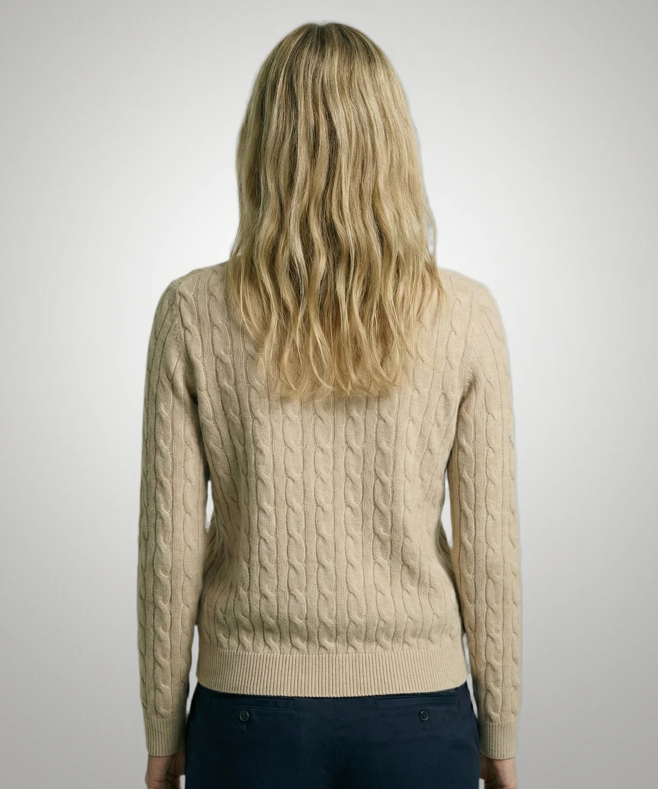 Cardigan Cable Knit Cotton-Cashmere | Sand - Image 3