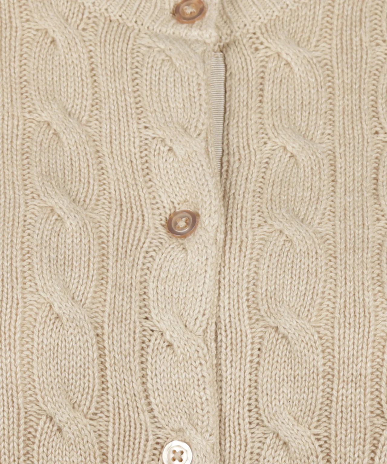 Cardigan Cable Knit Cotton-Cashmere | Sand - Image 6