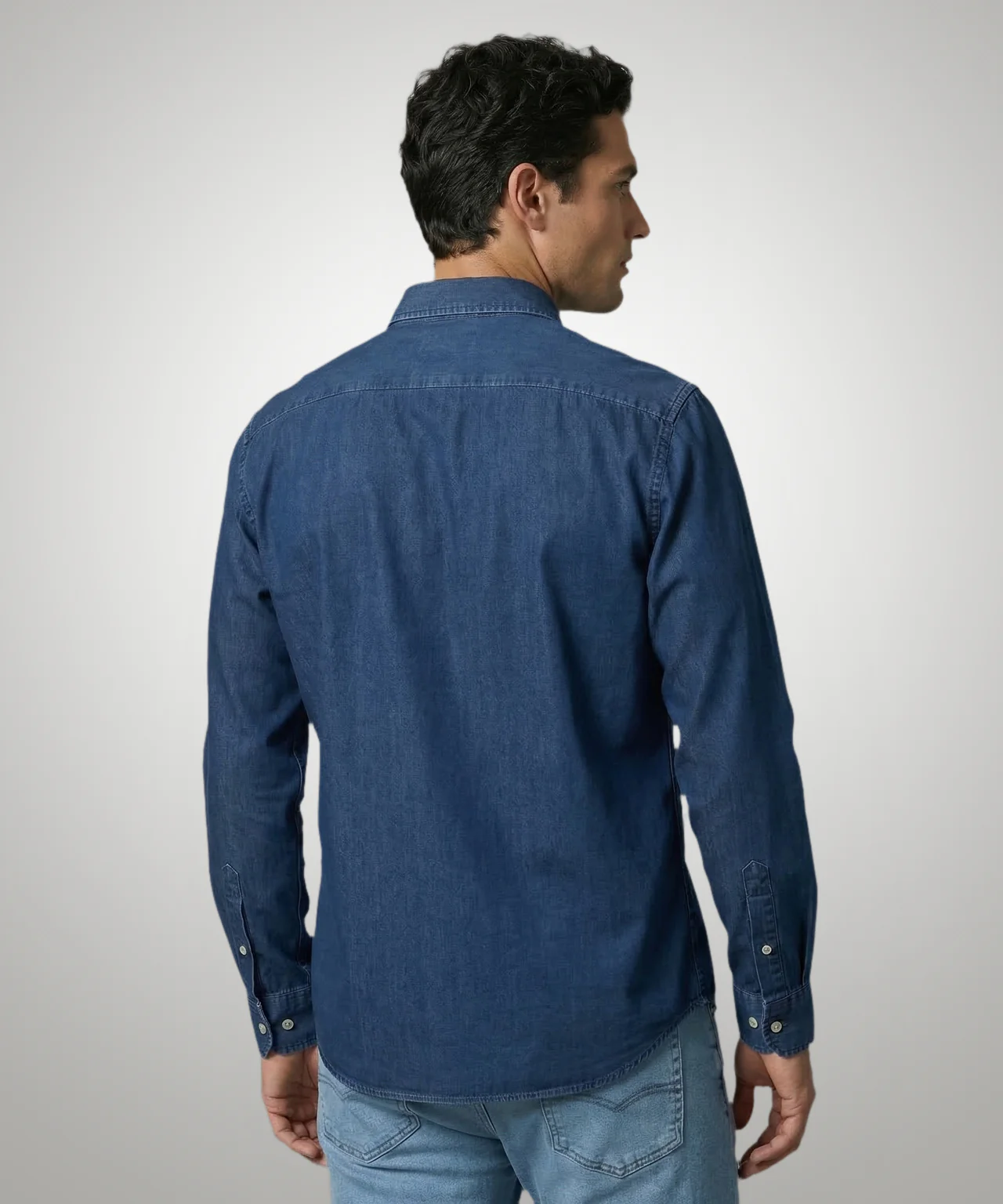 Denim-look shirt | Medium Blue - Image 3