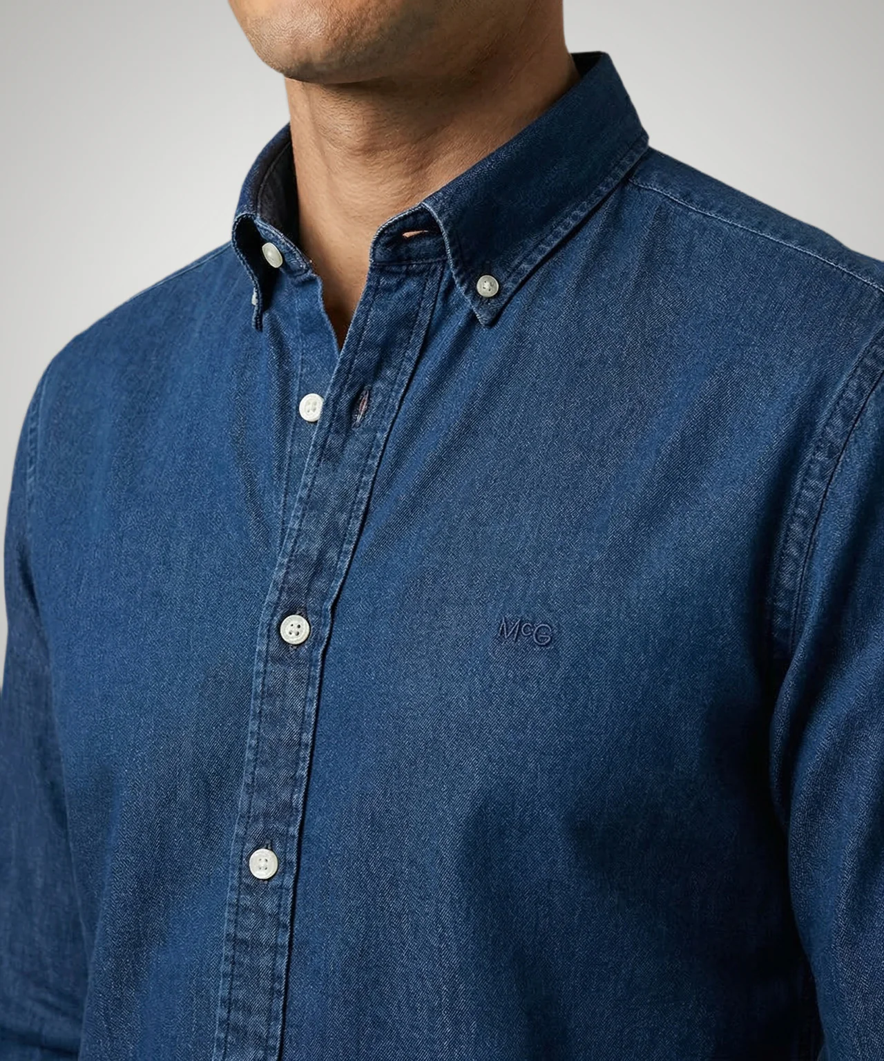 Denim-look shirt | Medium Blue - Image 5