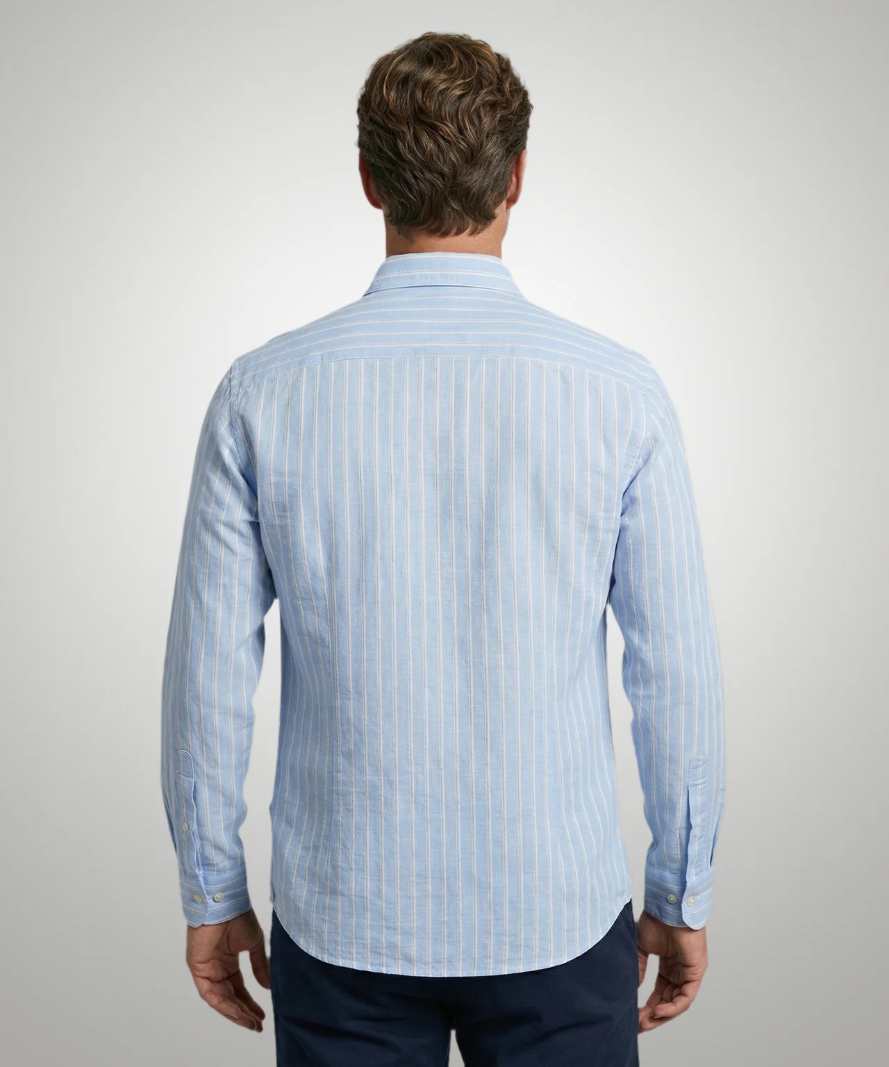 Shirt Cotton Linen Wide Stripe | Light Blue - Image 3