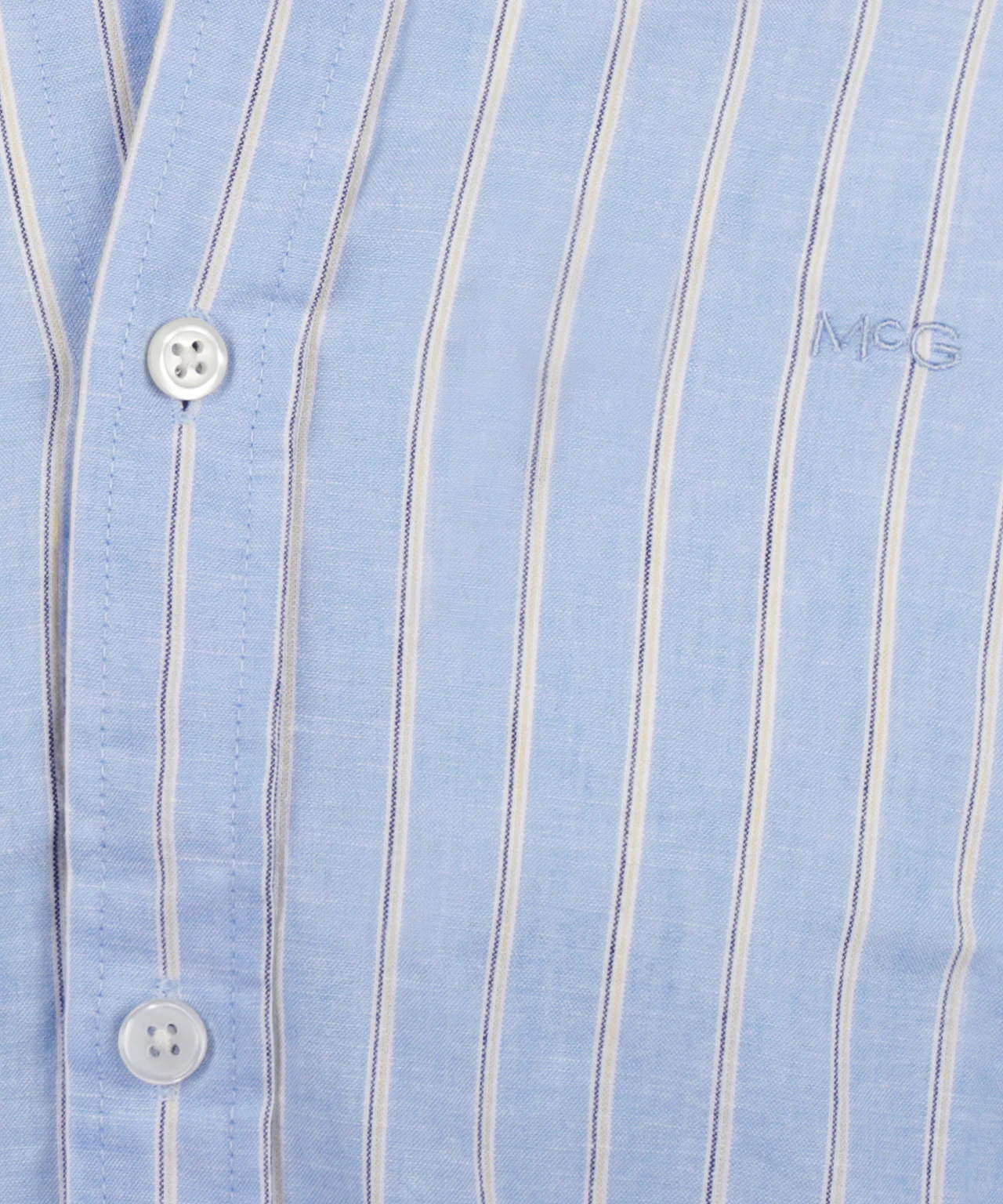 Shirt Cotton Linen Wide Stripe | Light Blue - Image 6