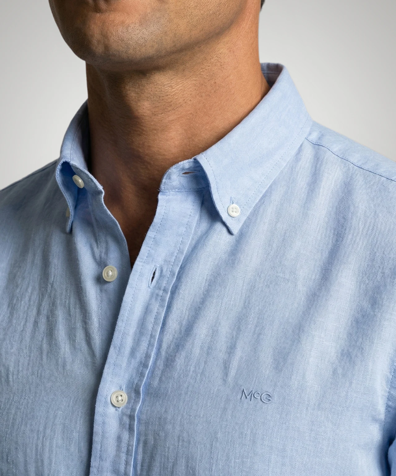 Shirt Cotton Linen | Light Blue - Image 5