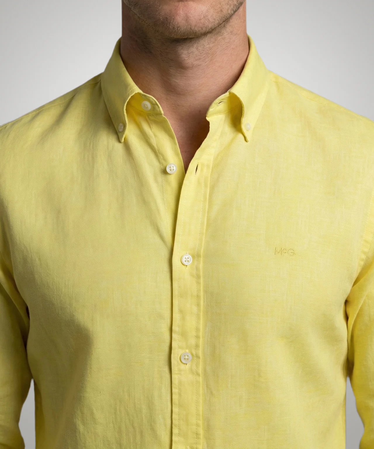 Cotton Linen Shirt | Light Yellow - Image 5