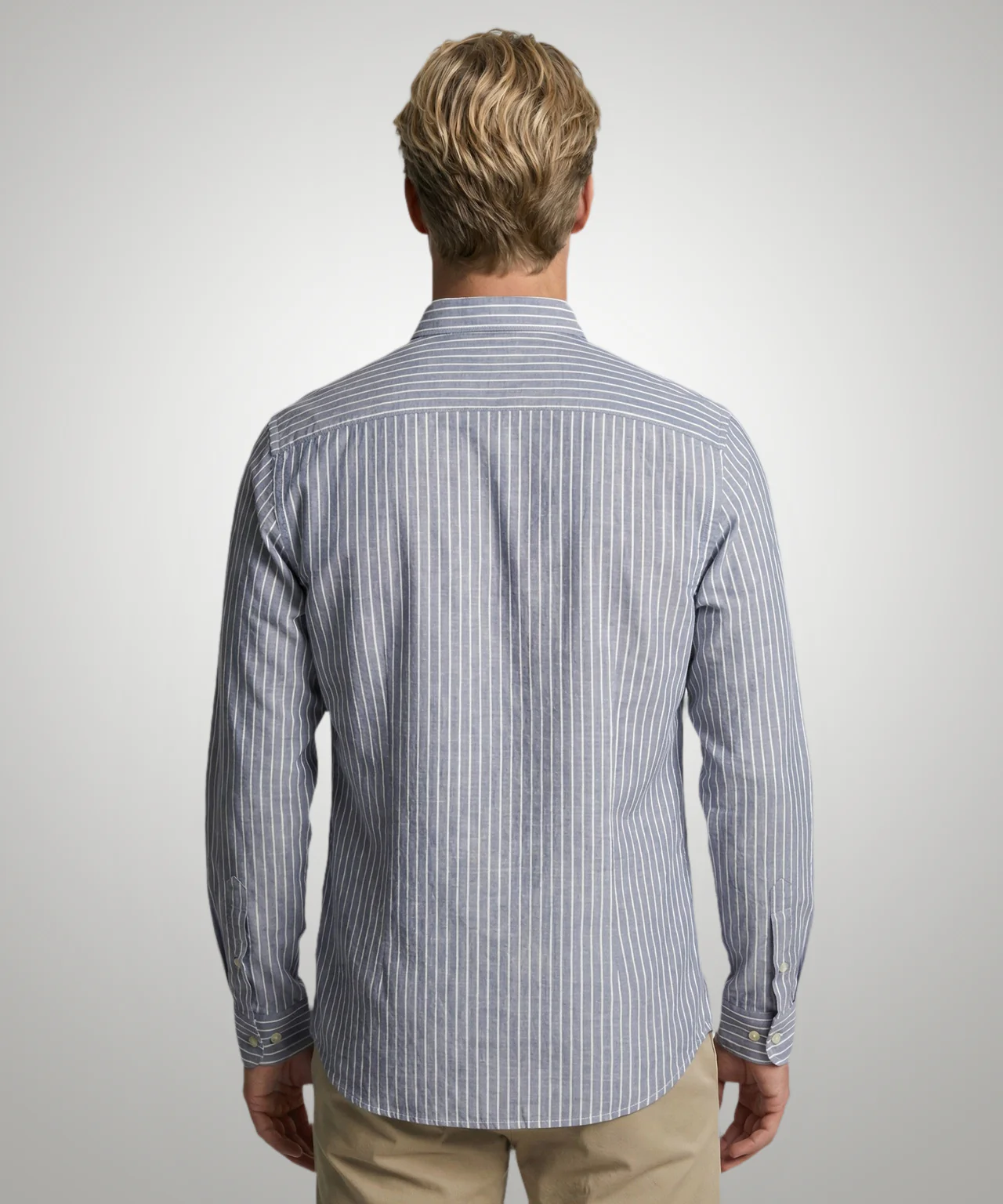 Shirt Cotton Linen Stripe | Indigo - Image 3