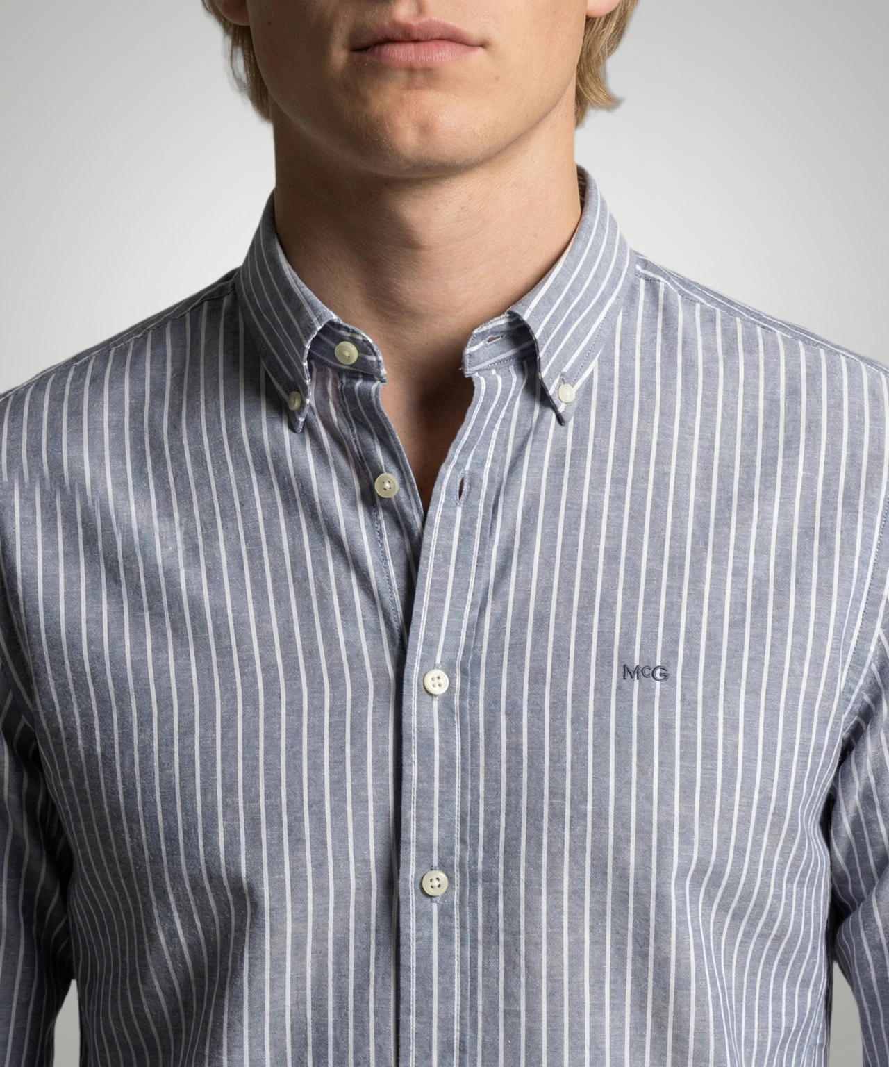 Shirt Cotton Linen Stripe | Indigo - Image 5