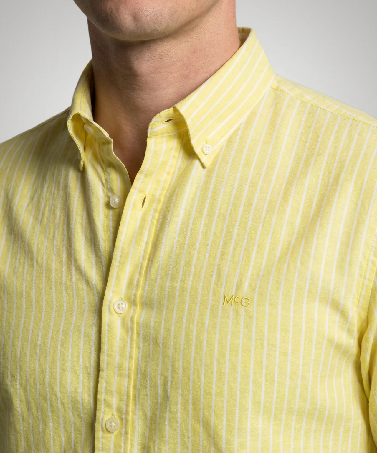 Shirt Cotton Linen Stripe | Light Yellow - Image 5