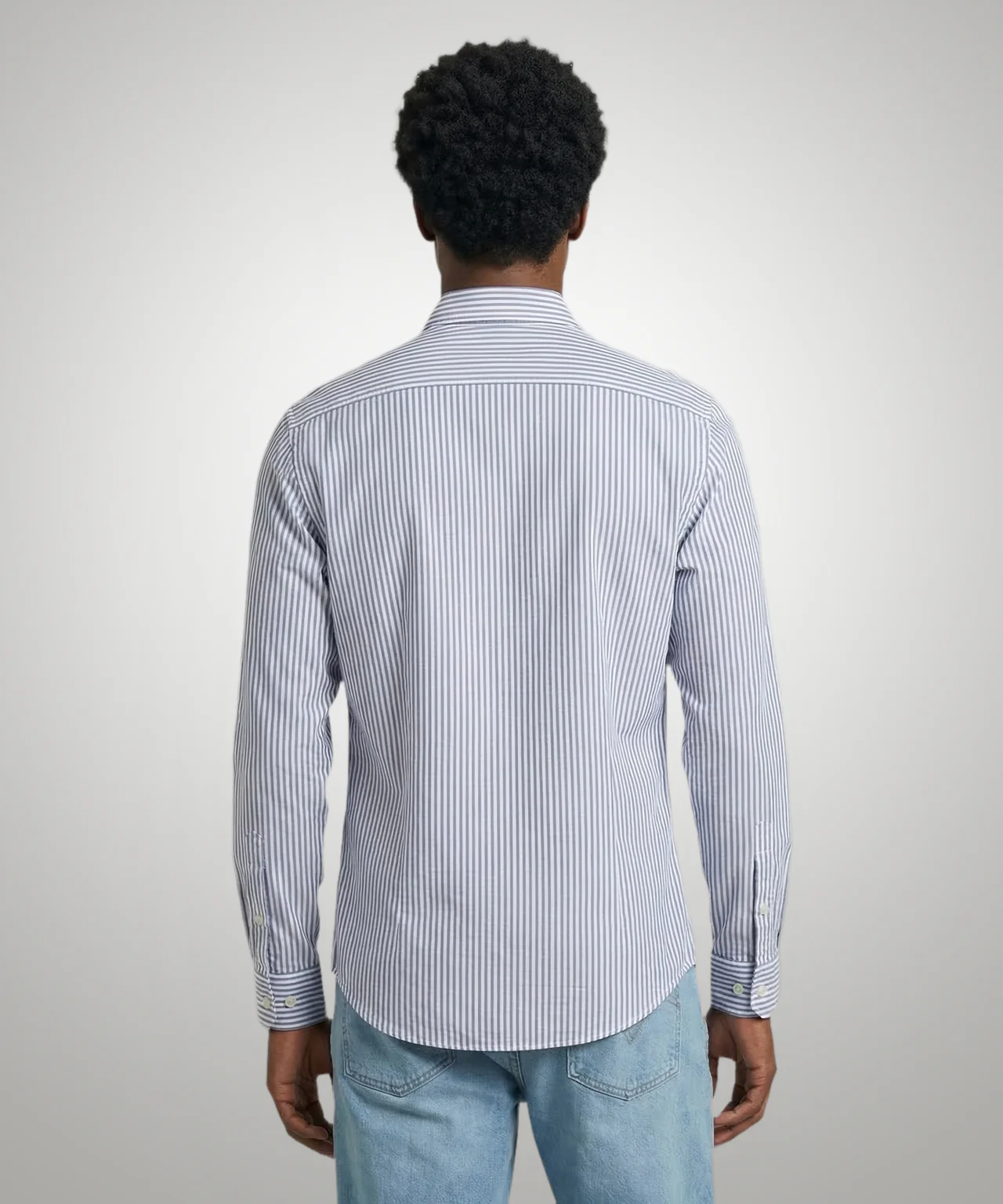 Oxford Shirt Large Stripe | Navy - Image 3