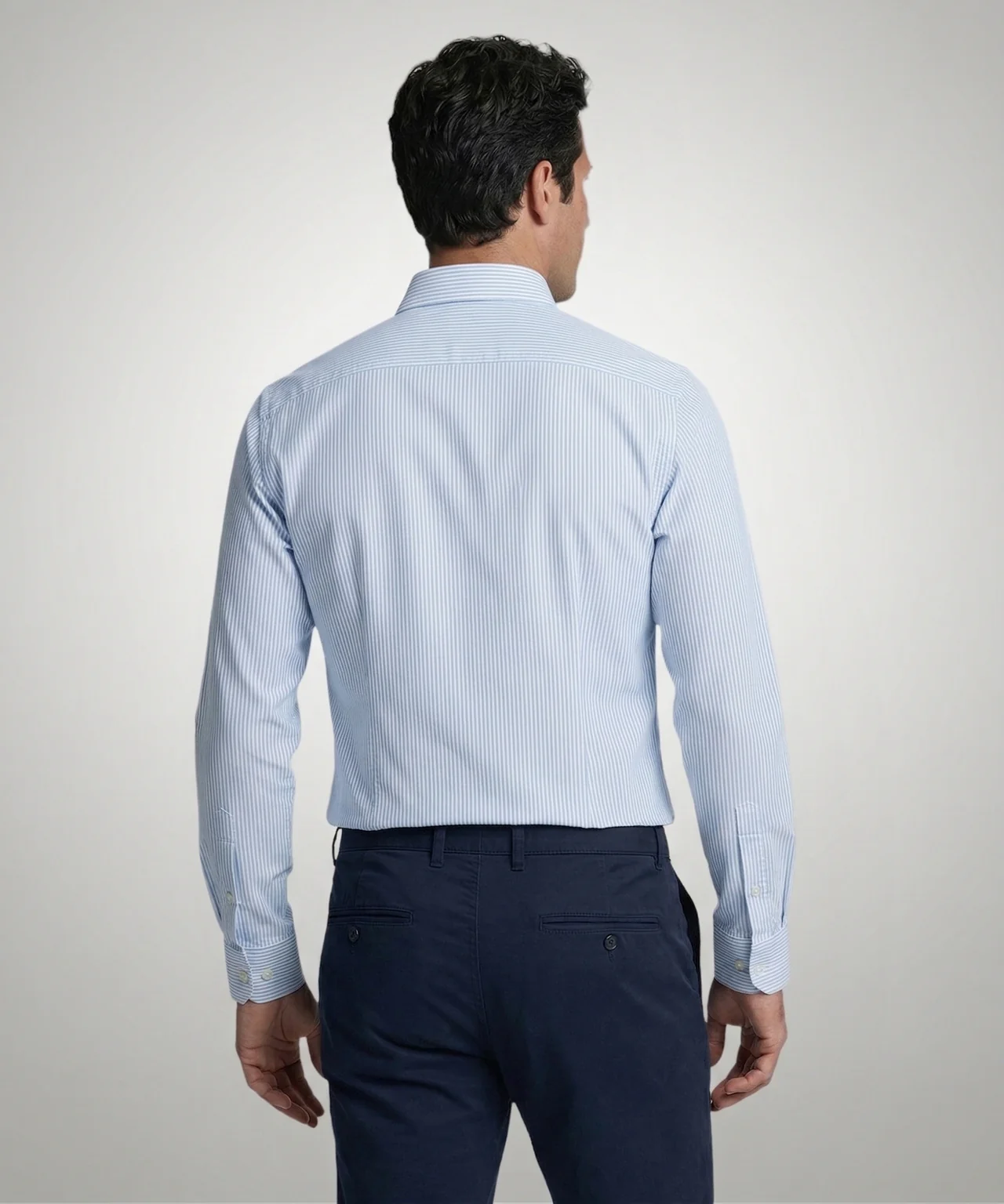 Oxford Shirt Narrow Stripe | Light Blue - Image 3