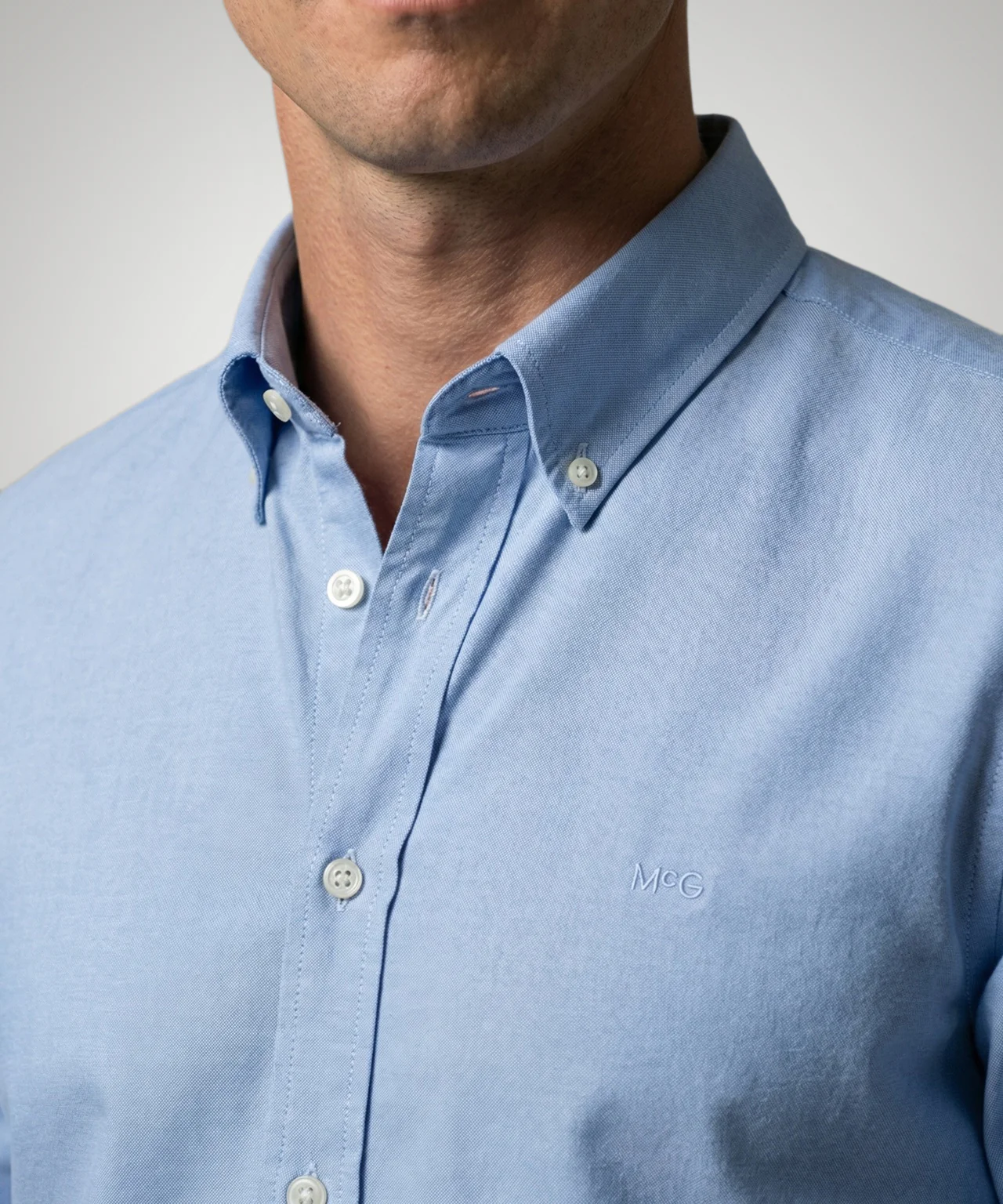 Stretch Piqué Shirt | Light Blue - Image 5