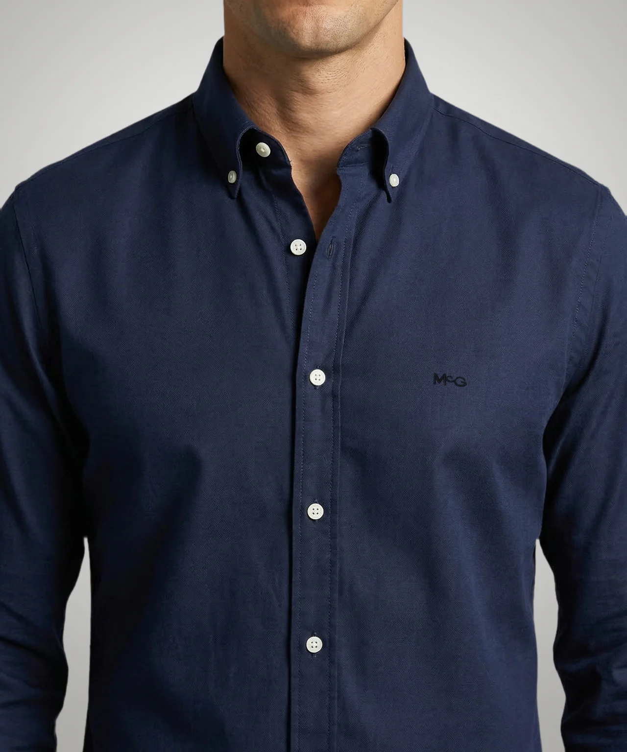 Stretch Piqué Shirt | Navy - Image 5