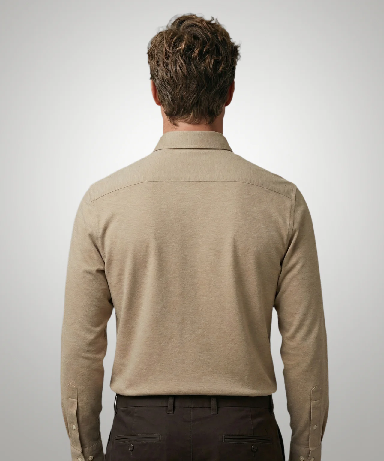 Stretch Piqué Shirt | Sand - Image 3