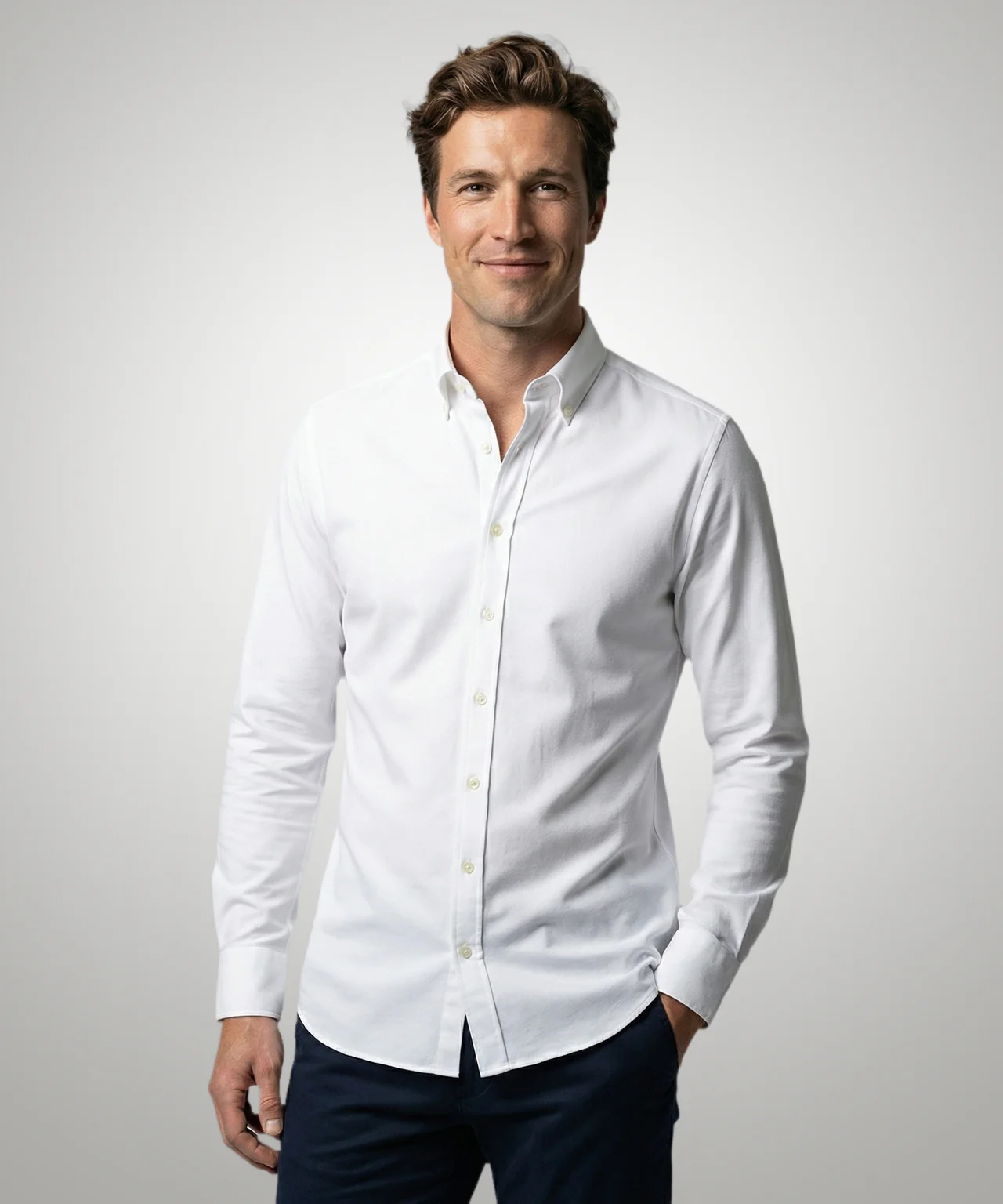 Stretch Piqué Shirt | White