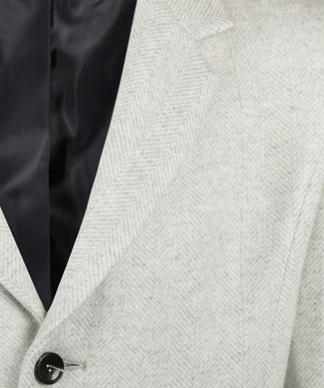 Herringbone Wool Overcoat | Medium Grey Melange - Image 6