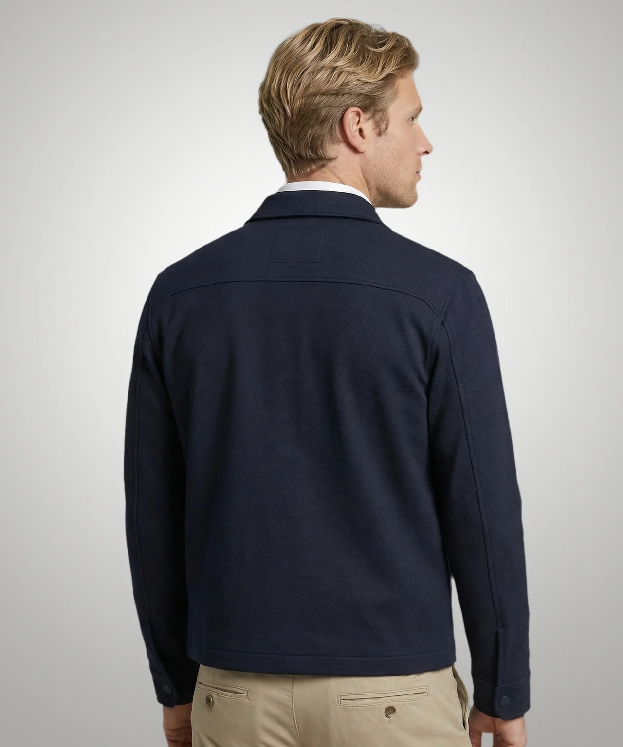 Piqué Jacket | Navy - Image 3