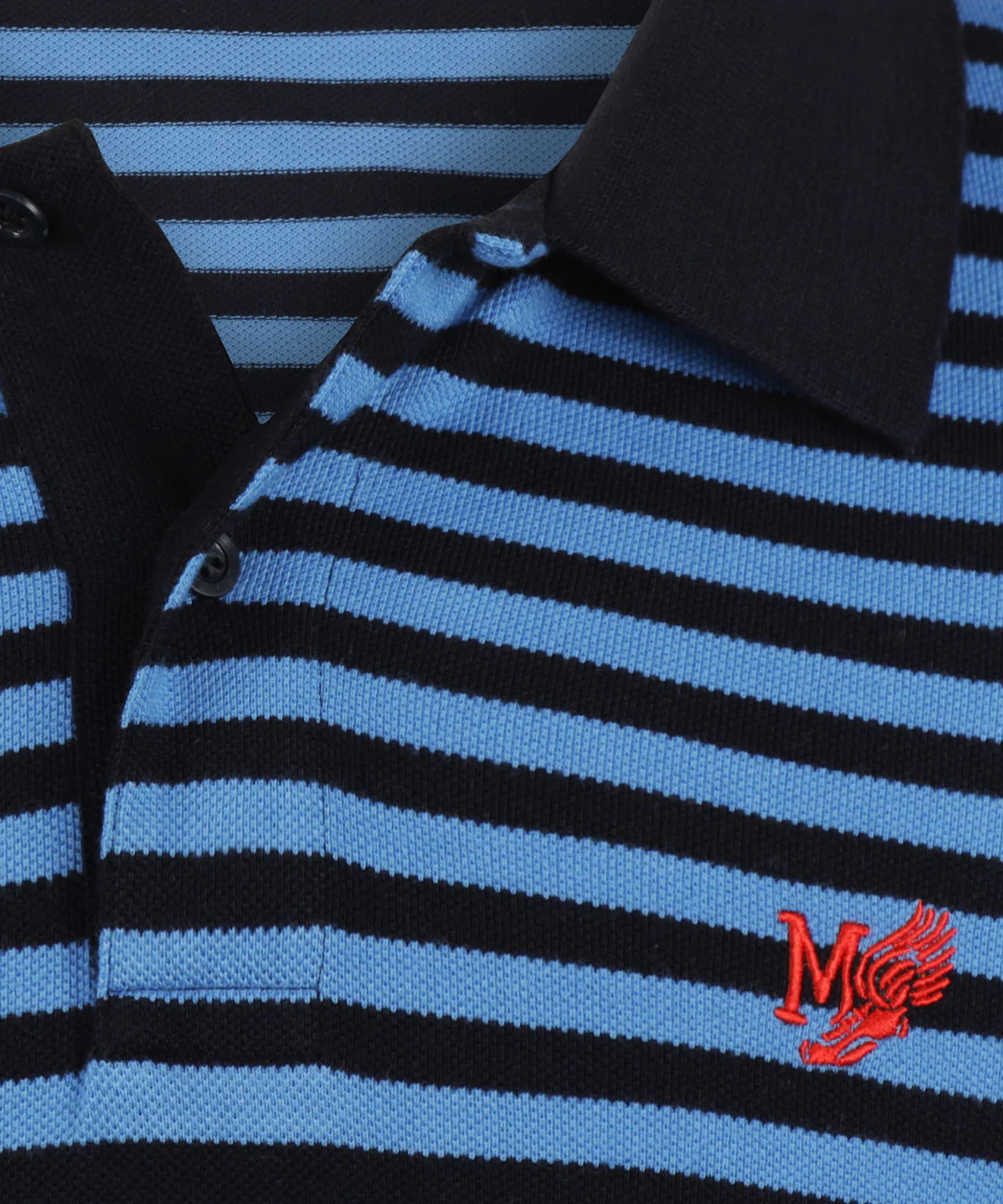Piqué Polo Stripe | Medium Blue - Image 6