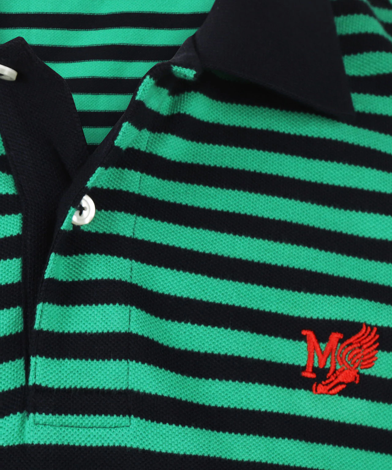 Striped Piqué Polo | Medium Green - Image 6
