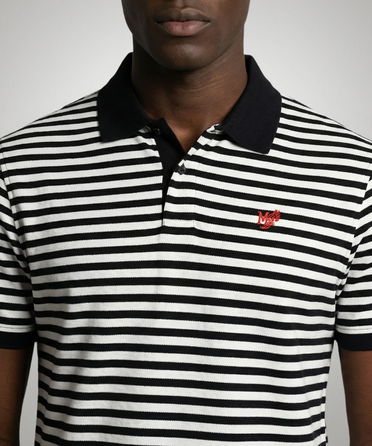 Piqué Polo Stripe | Off White - Image 5