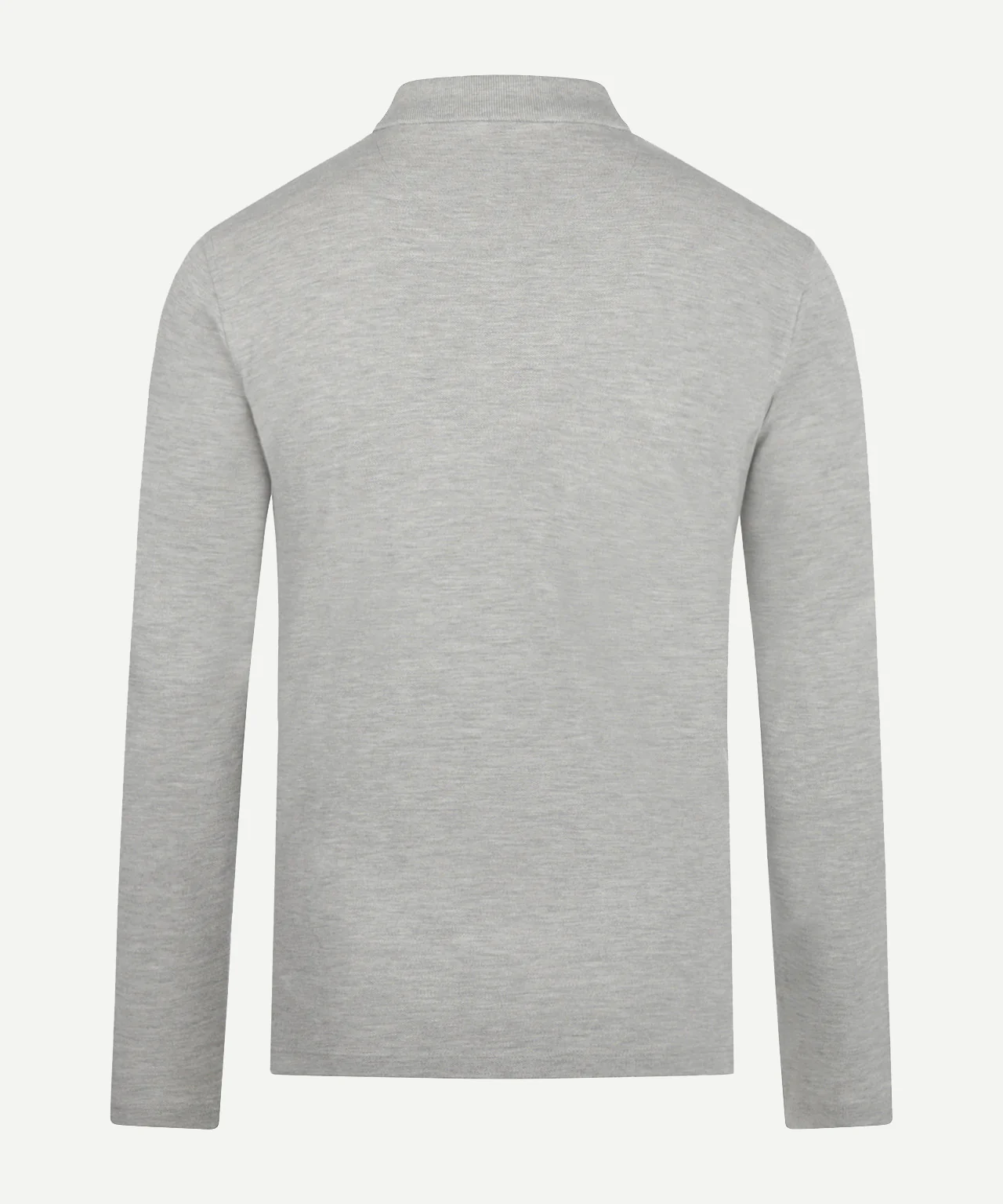 Long Sleeve Piqué Polo | Medium Grey Melange - Image 4