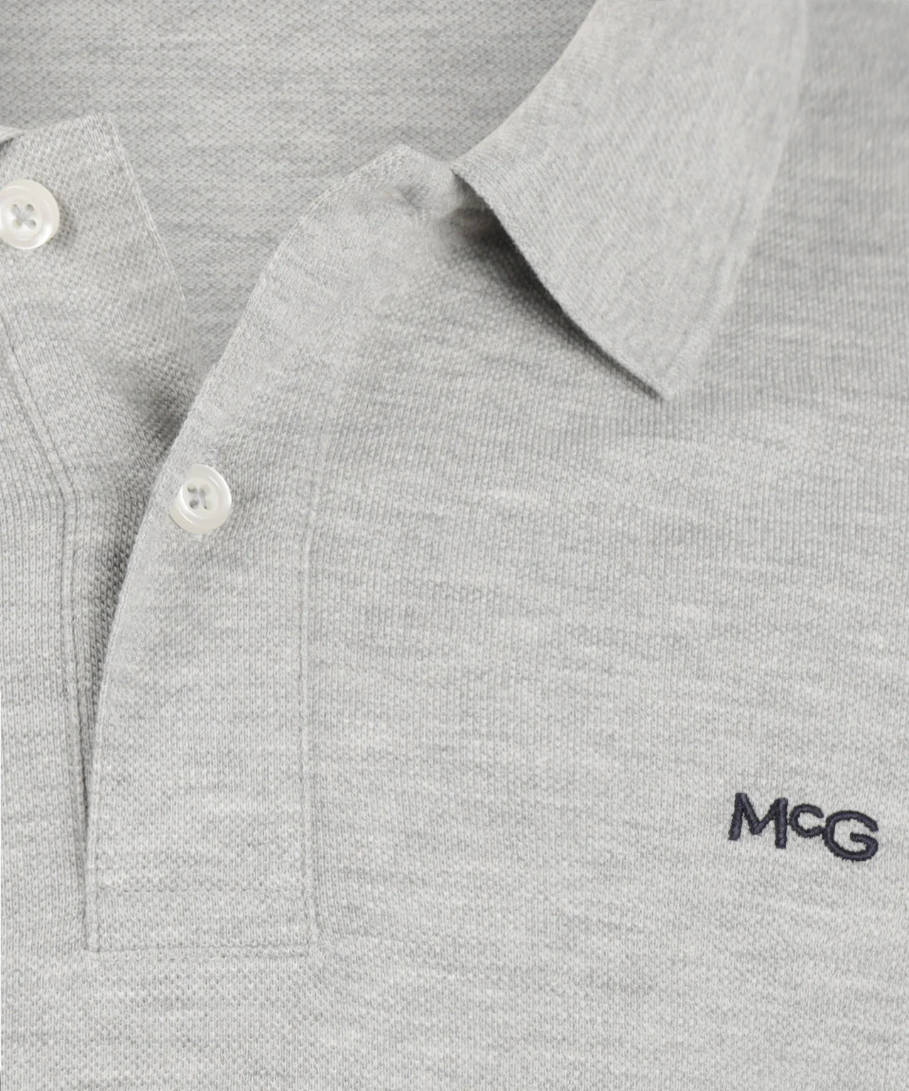 Long Sleeve Piqué Polo | Medium Grey Melange - Image 6