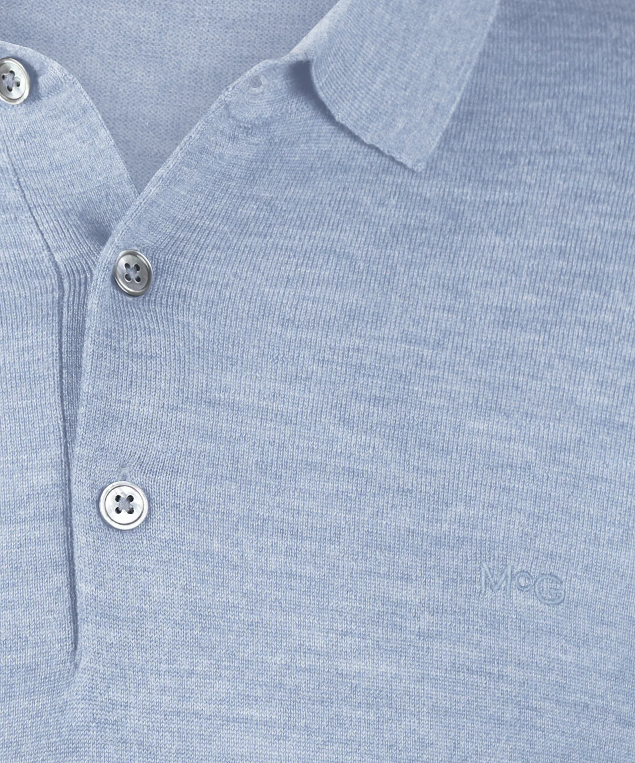 Polo Sweater Merino Wool | Light Blue - Image 6