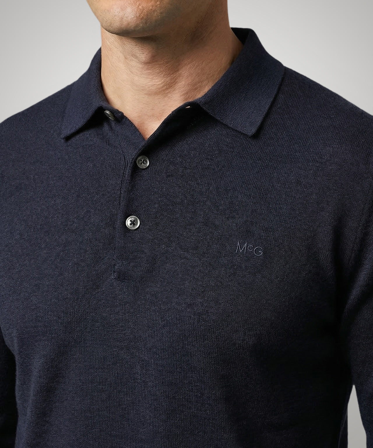 Polo Sweater Merino Wool | Navy - Image 5
