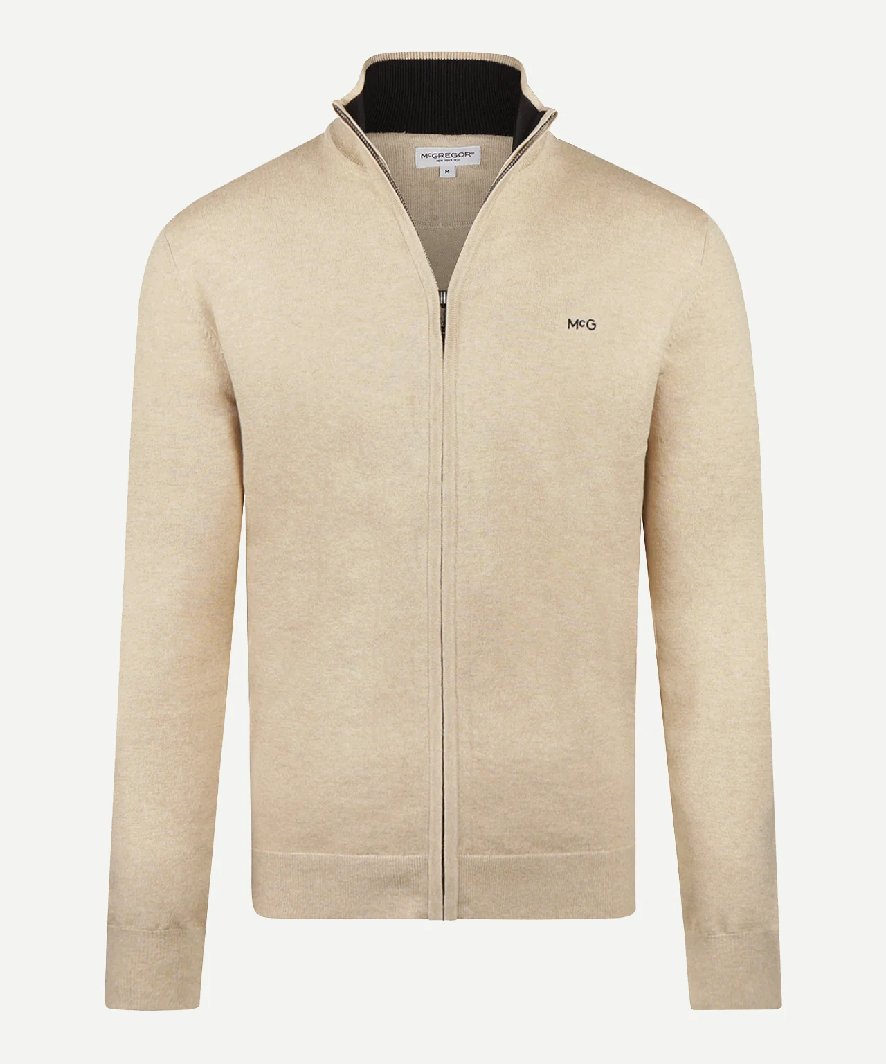 Zipped Cardigan Cotton Cashmere | Sand - Image 2