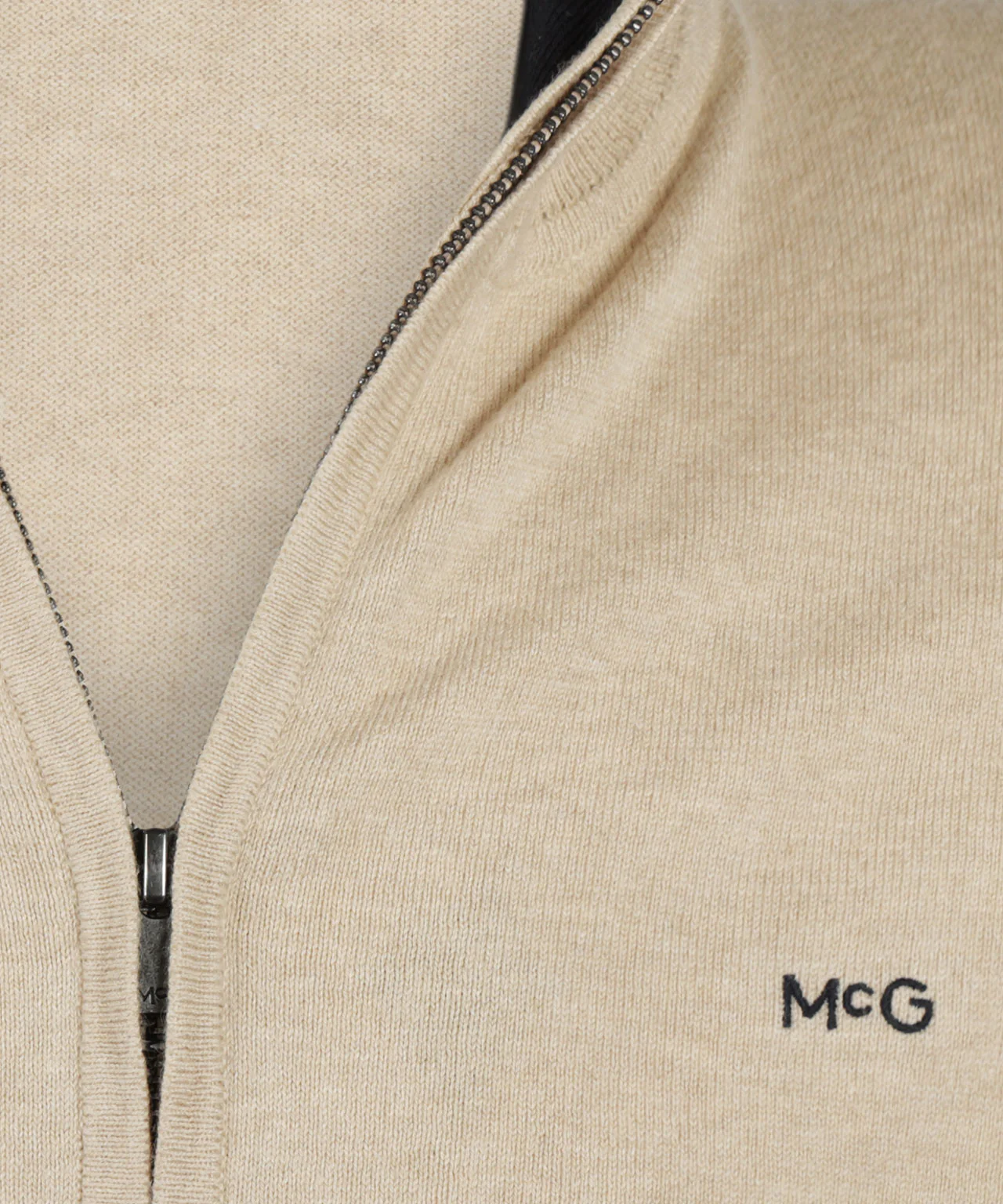 Zipped Cardigan Cotton Cashmere | Sand - Image 6