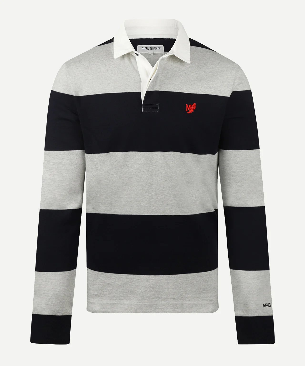 Rugby Jersey Striped | Medium Grey Melange - Image 2