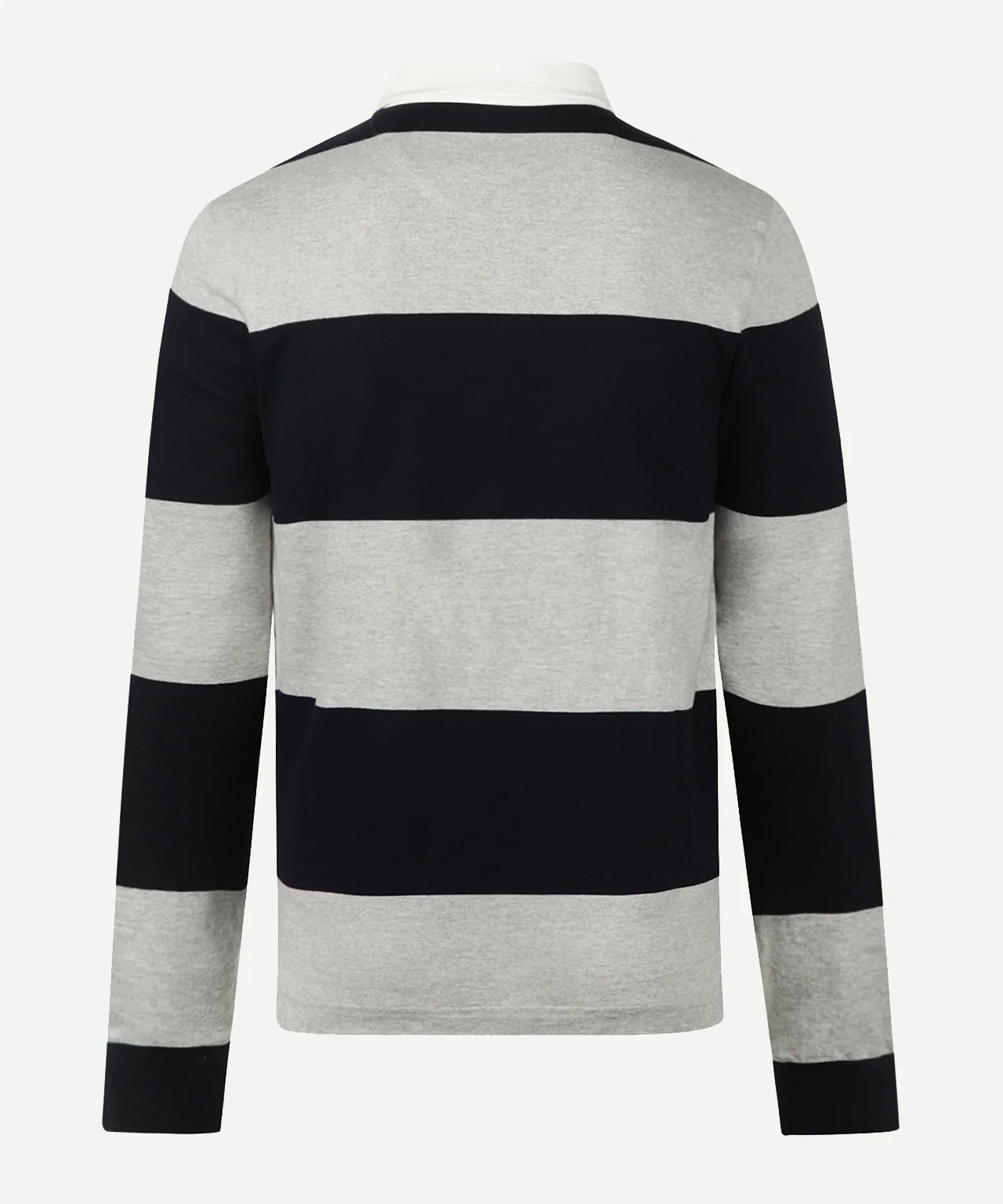 Rugby Jersey Striped | Medium Grey Melange - Image 4