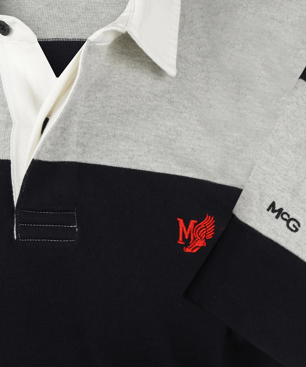 Rugby Jersey Striped | Medium Grey Melange - Image 6
