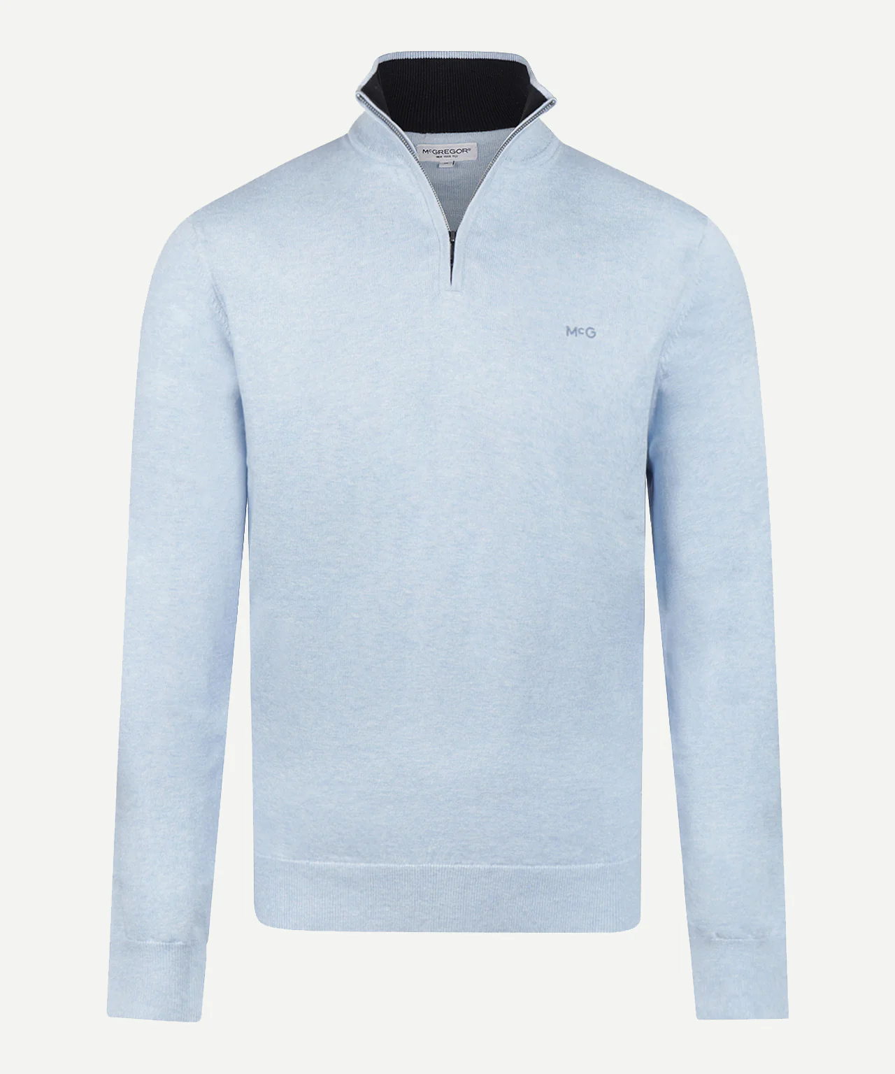 Half-Zip Sweater Cotton Cashmere | Light Blue - Image 2